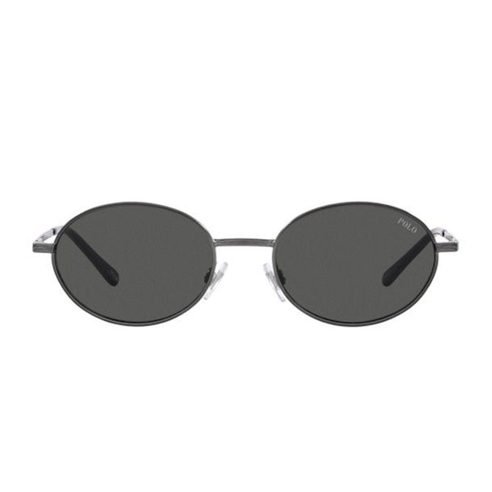 Ph3145 Refined Black Metal Oval Sunglasses