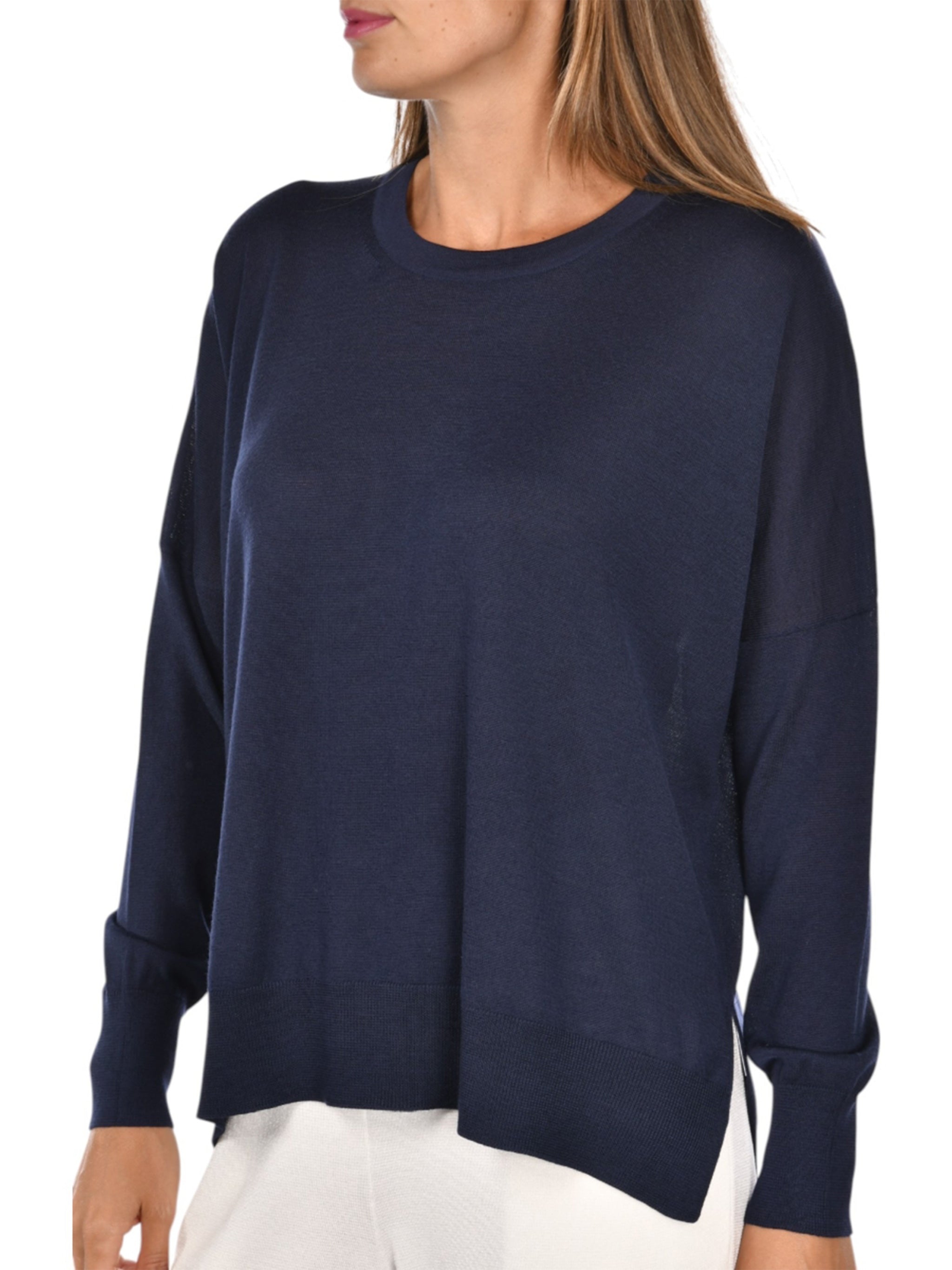 Grey Relaxed Asymmetrical Wool Sweater
