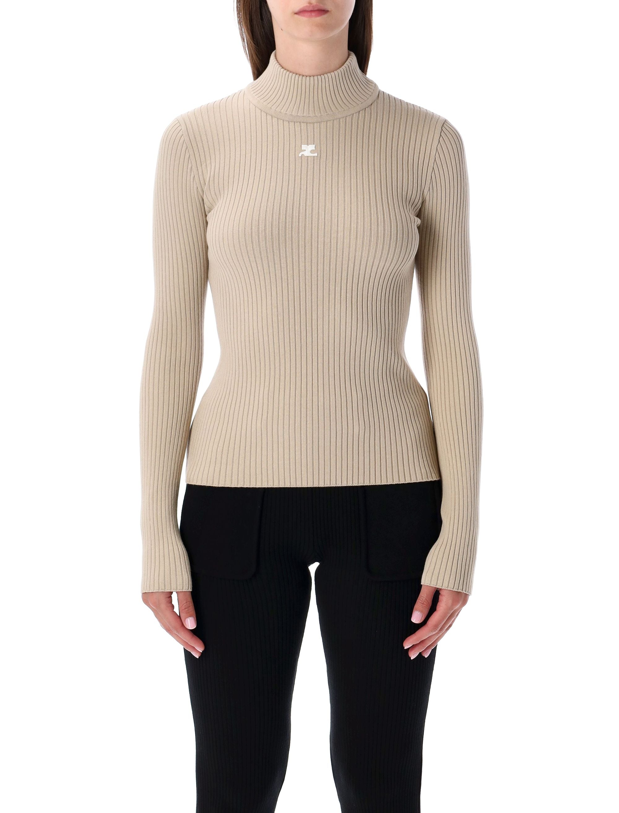 Rib Knit Mock Neck Sweater