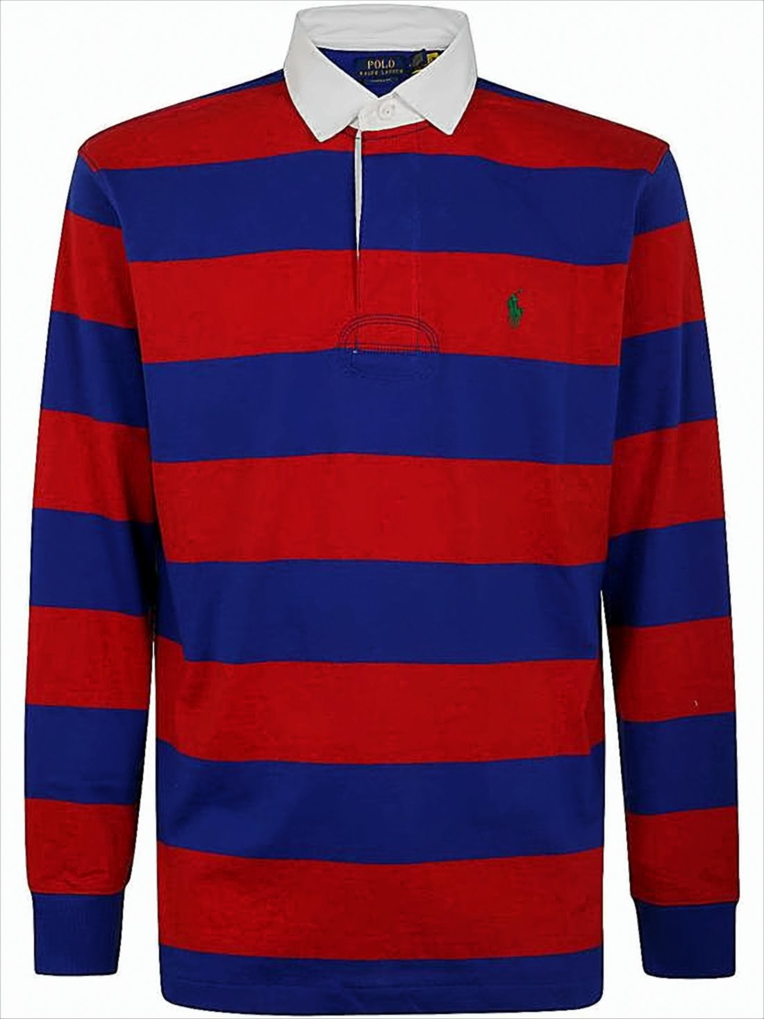 Long-Sleeve Striped Polo Shirt with Classic Collar