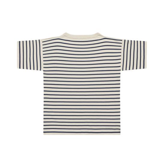 Horizontal Stripe Short-Sleeve Knit Top