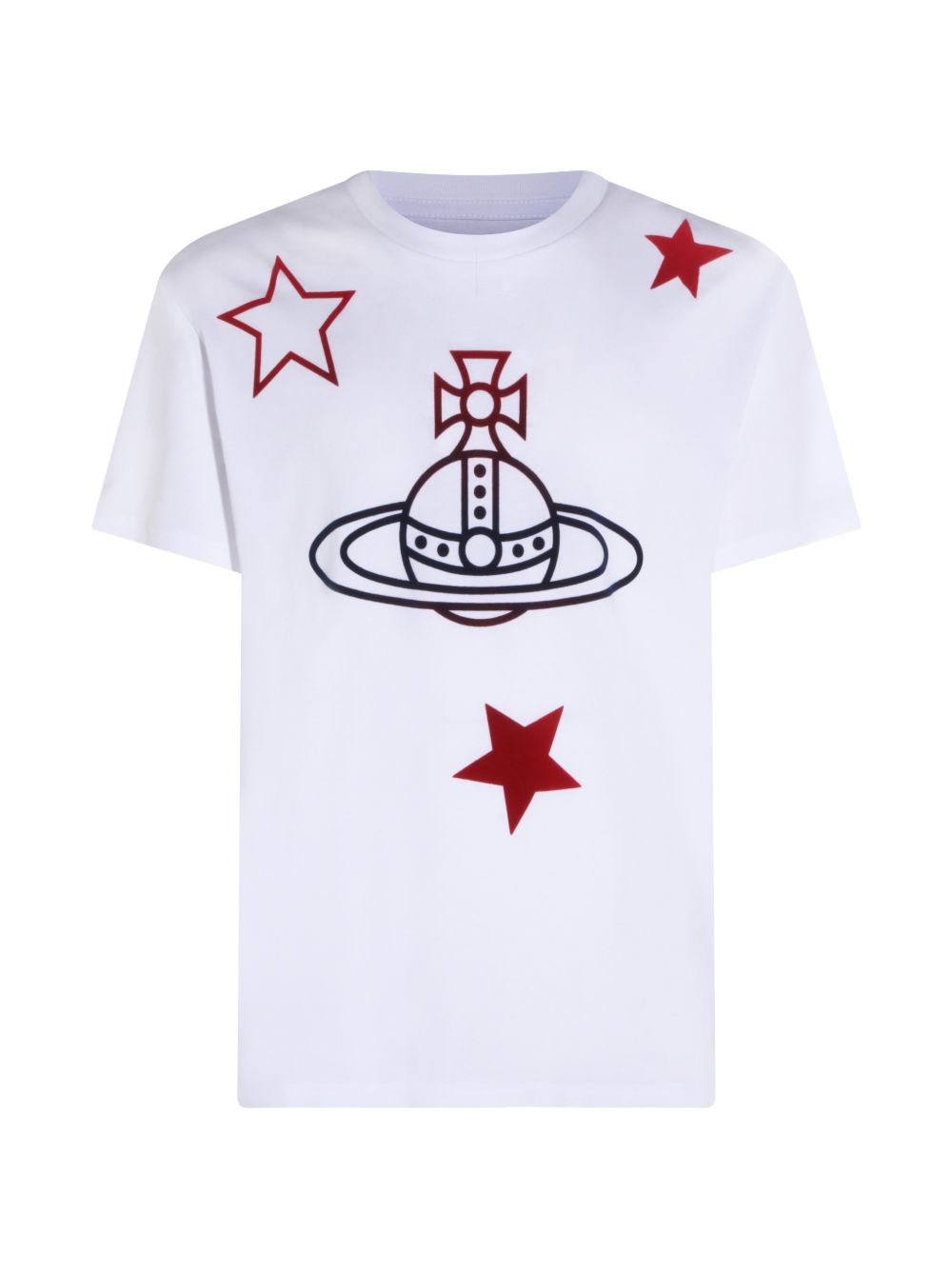 White Multicolor Star Print Orb T-Shirt