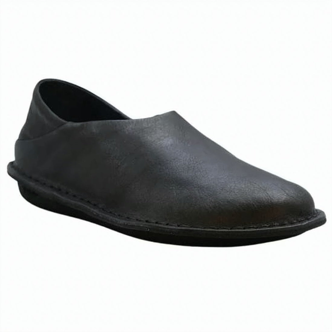 Black Slip-On Sneakers with Rubber Sole