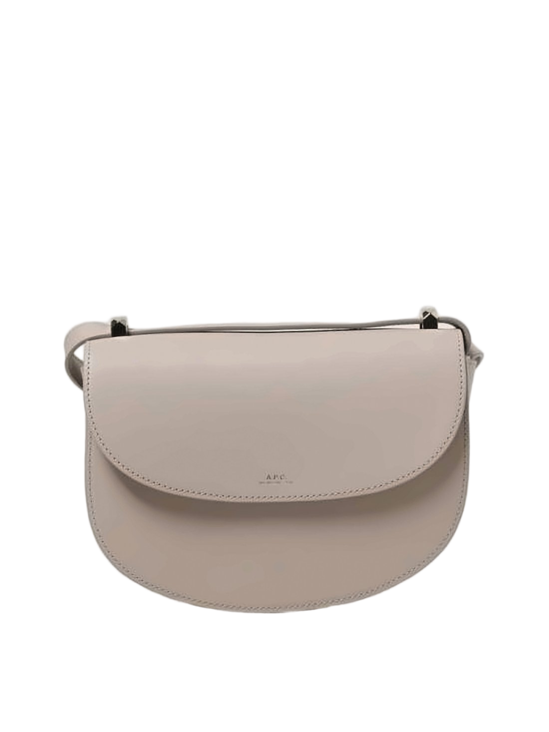Curved Silhouette Shoulder Bag with Flap Closure