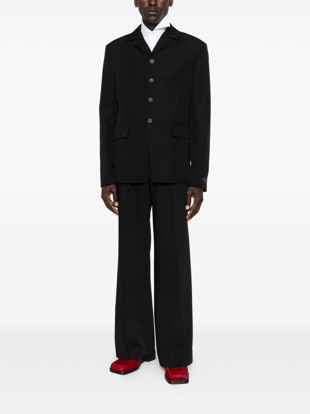 Collarless Black Jacket