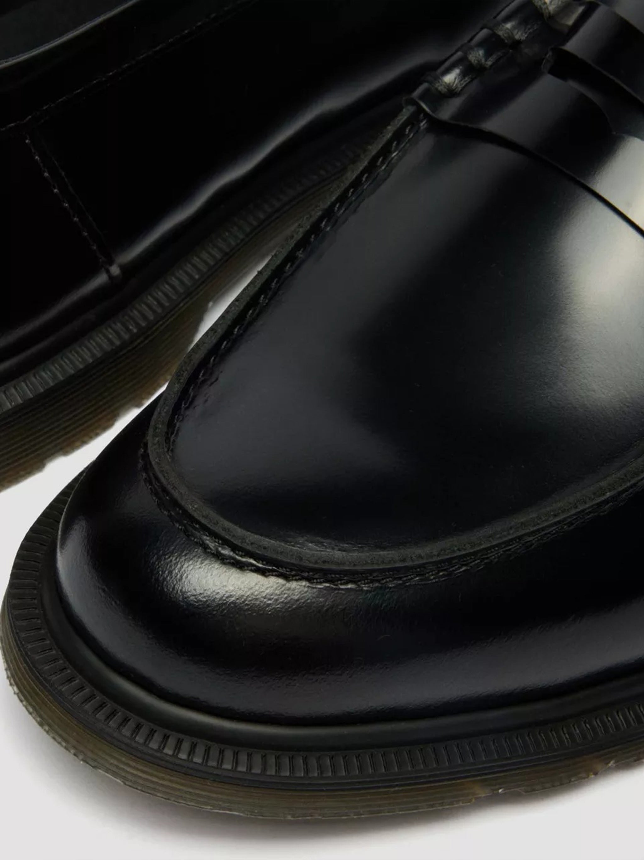 Mayfare Polished Black Leather Penny Loafers