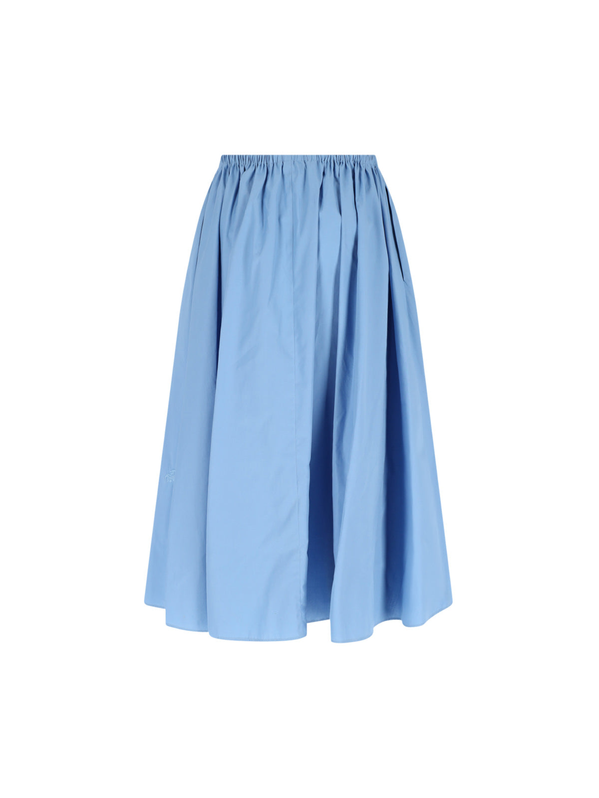 Midi Skirt In Light Blue Cotton