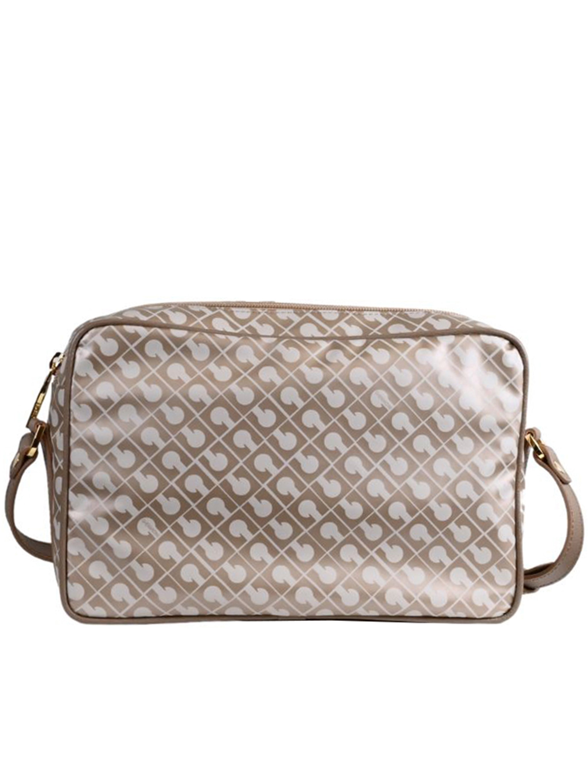 Beige/Cream Monogram Leather Crossbody Camera Bag