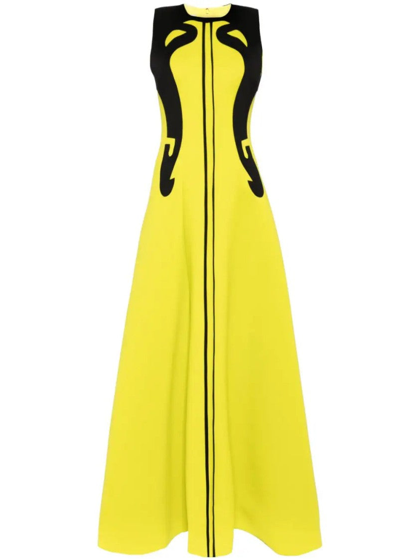 Neoprene Dress With Abstract Contrast Cuts