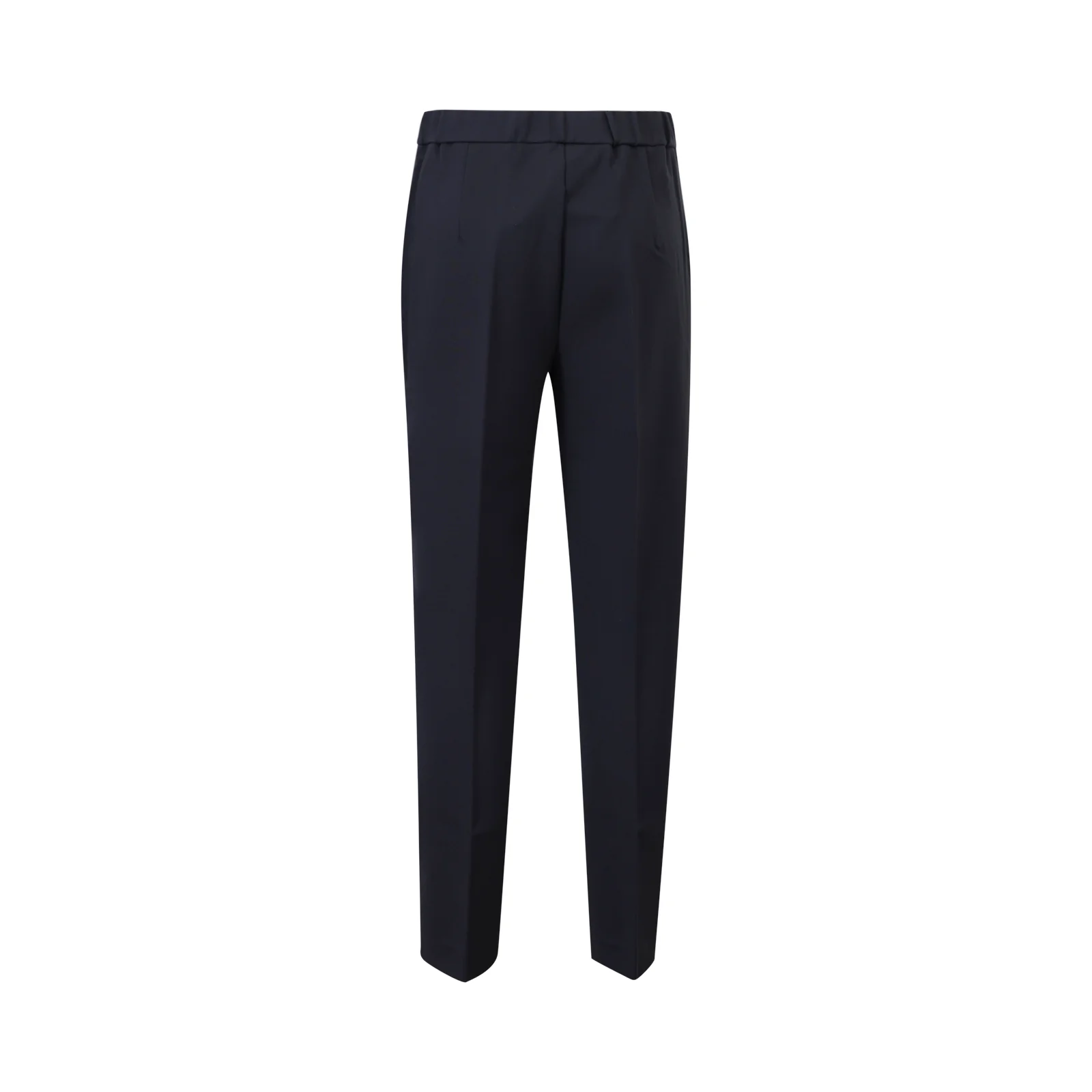 Refined Blue Straight Pants With Clean Waistband
