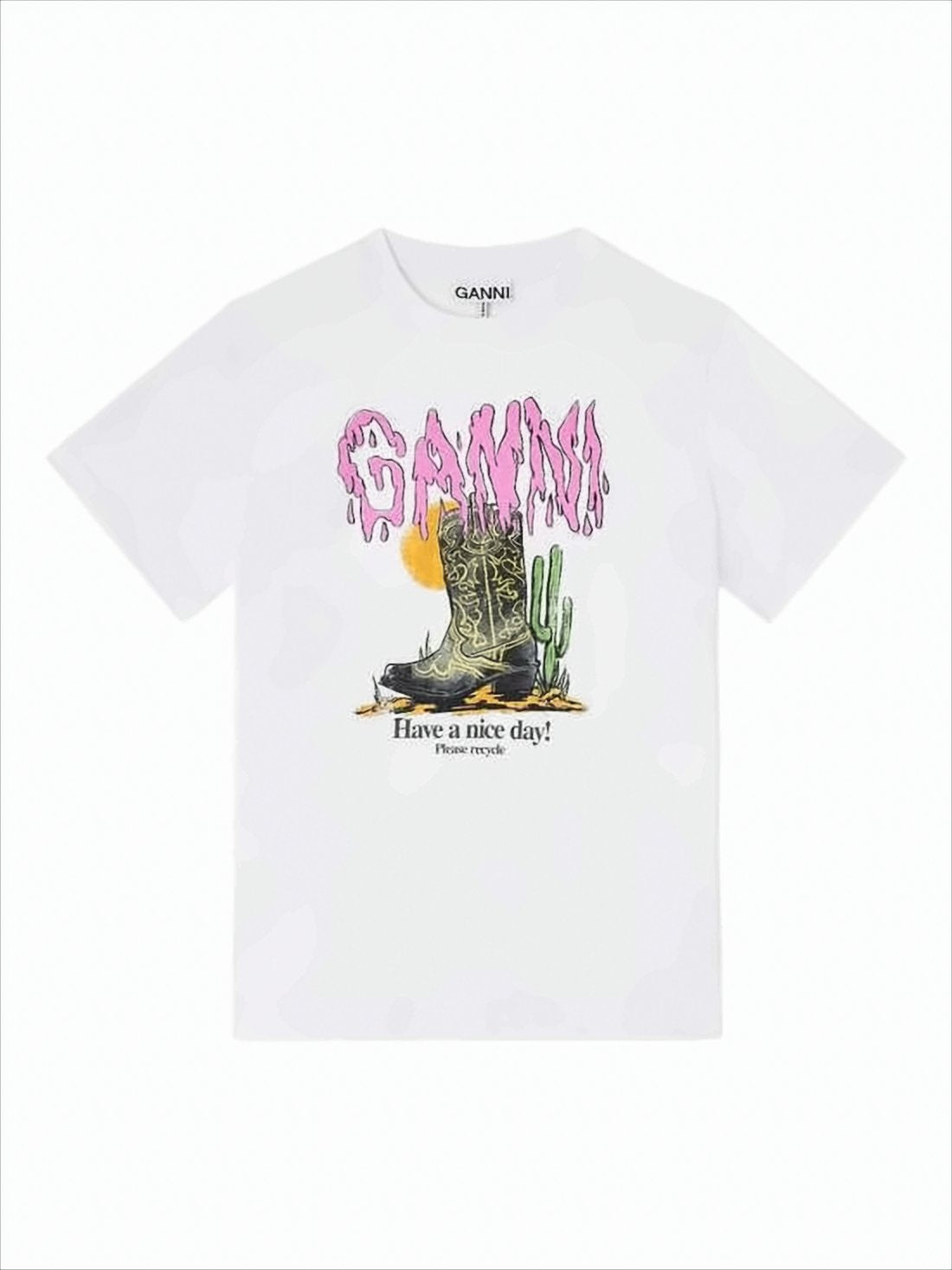 Graphic Print White Short-Sleeved T-Shirt