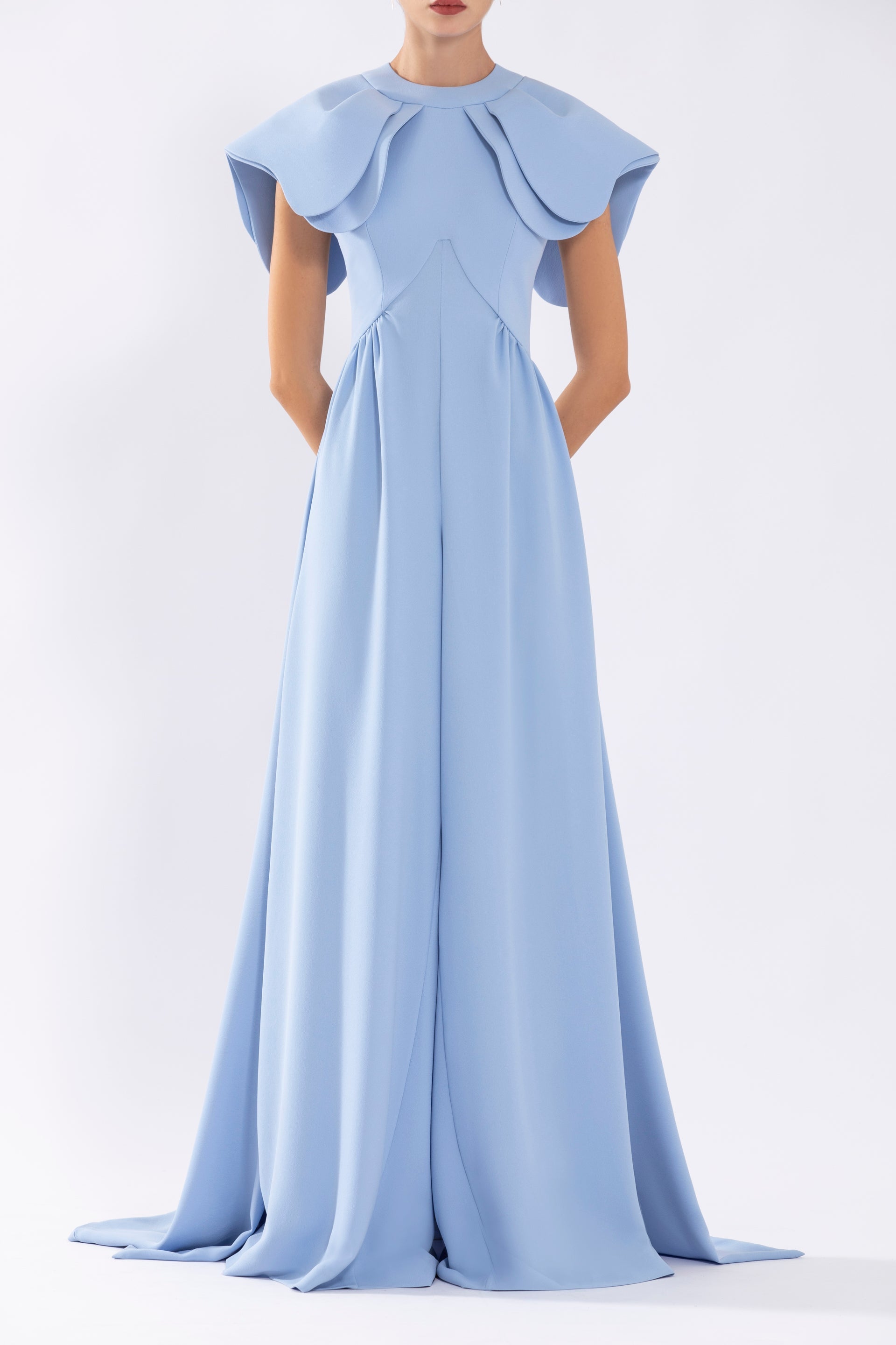 Back Overskirt Crepe Jumpsuit
