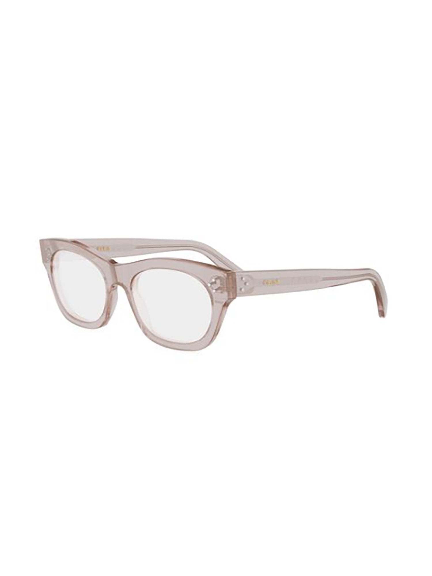 Translucent Light Beige Rectangular Optical Frames with Curved Temples