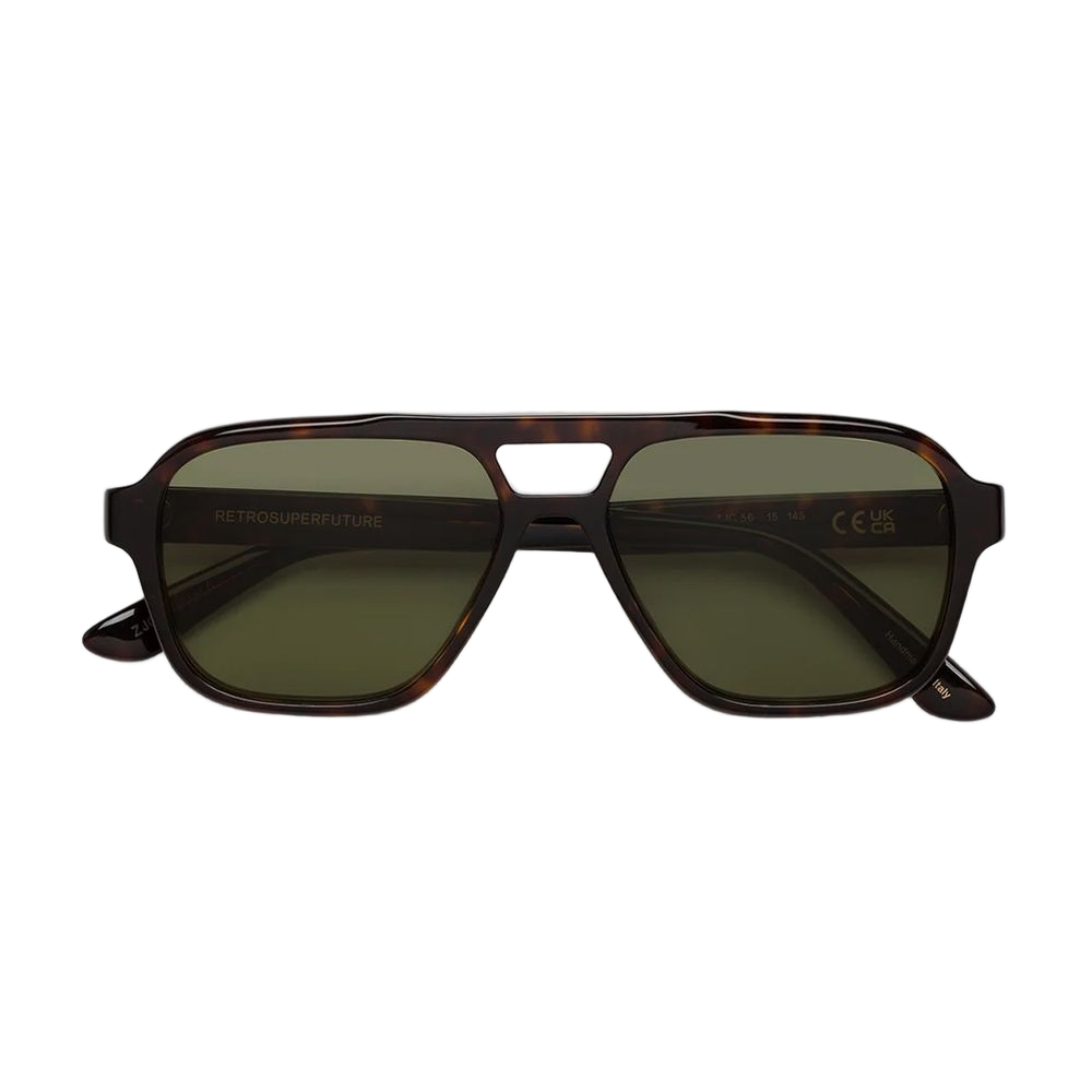 Maneval Havana Havana Acetate Pilot Sunglasses