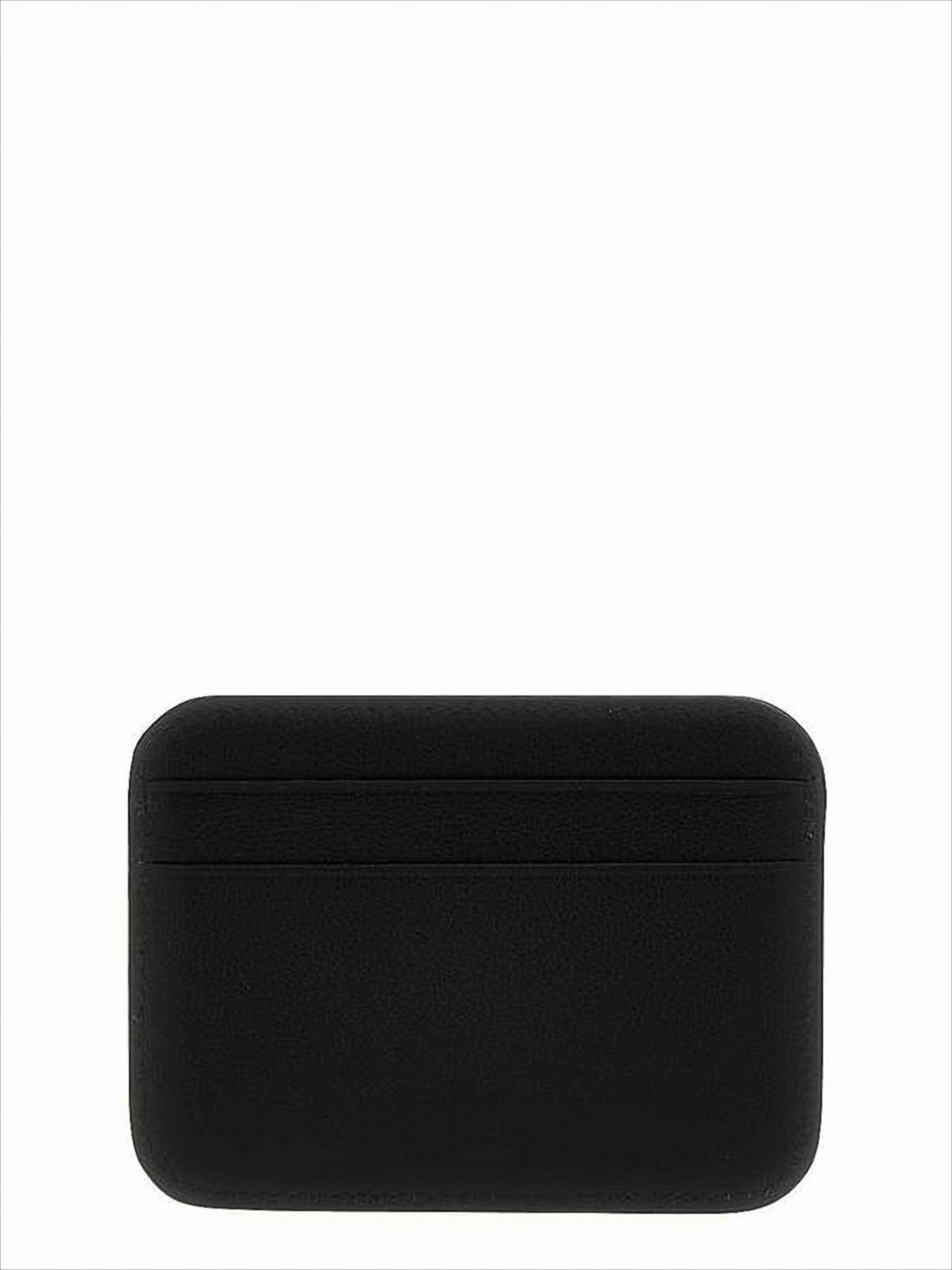 Smooth Calf Leather Card Wallet with Gold-tone Lettering
