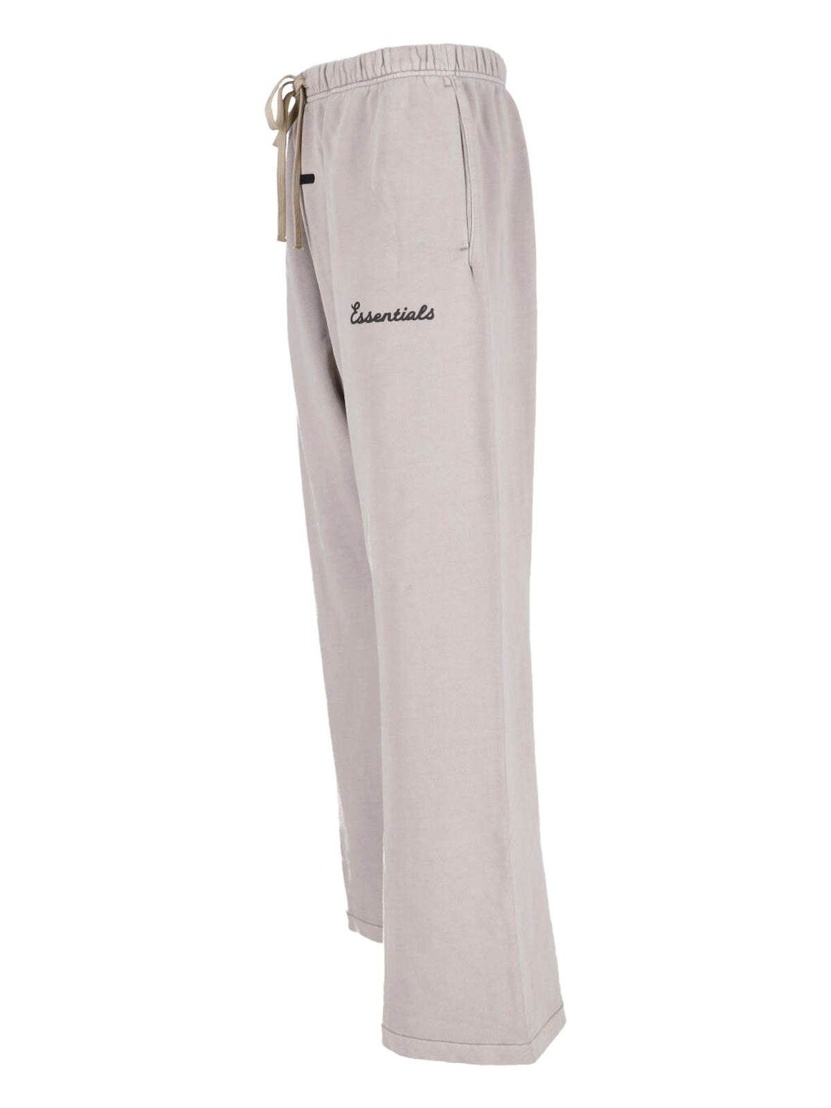 Beige Relaxed Wide-Leg Logo Trousers