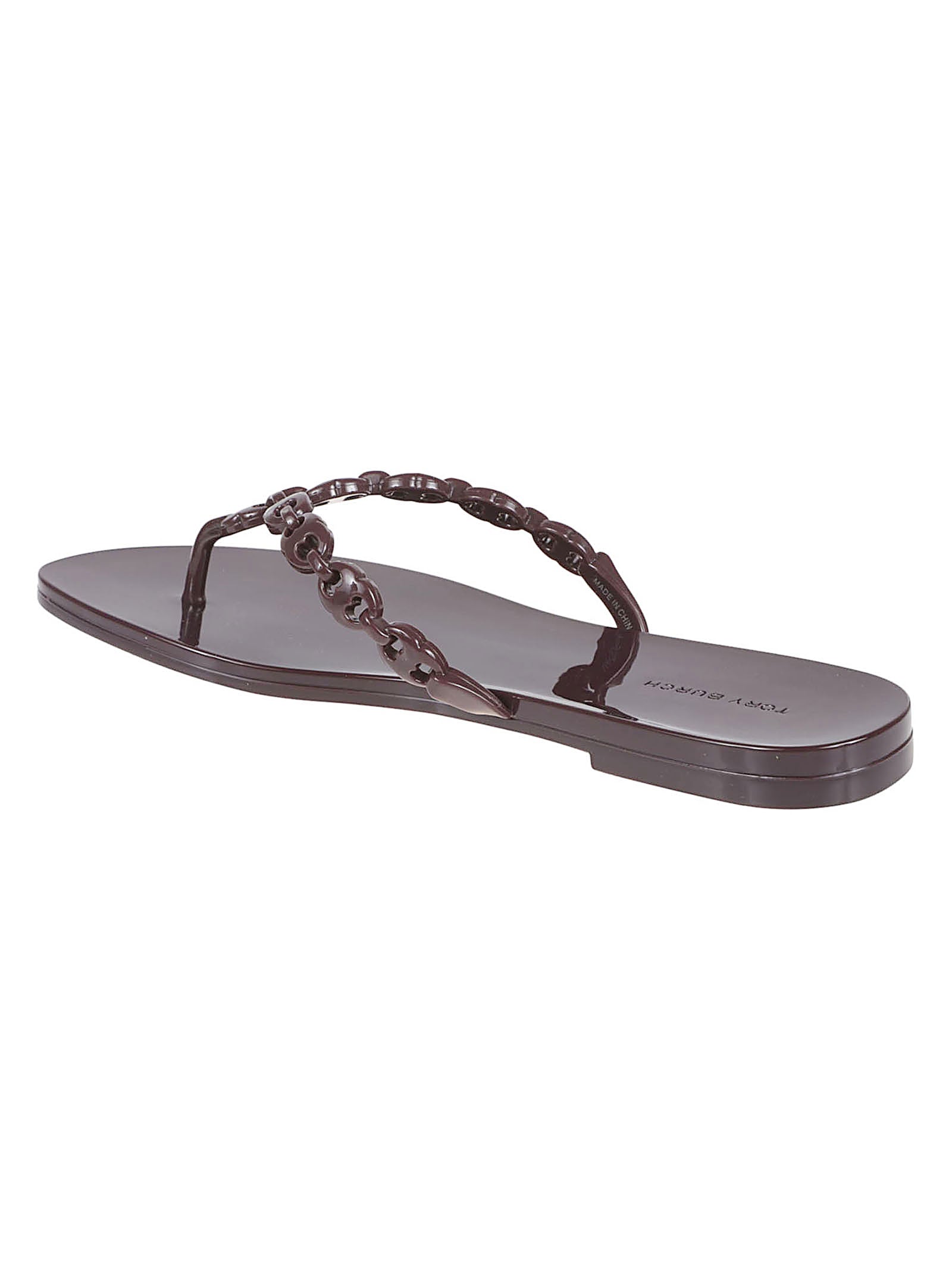 Gemini Thong Sandals with Chain-Link Detail