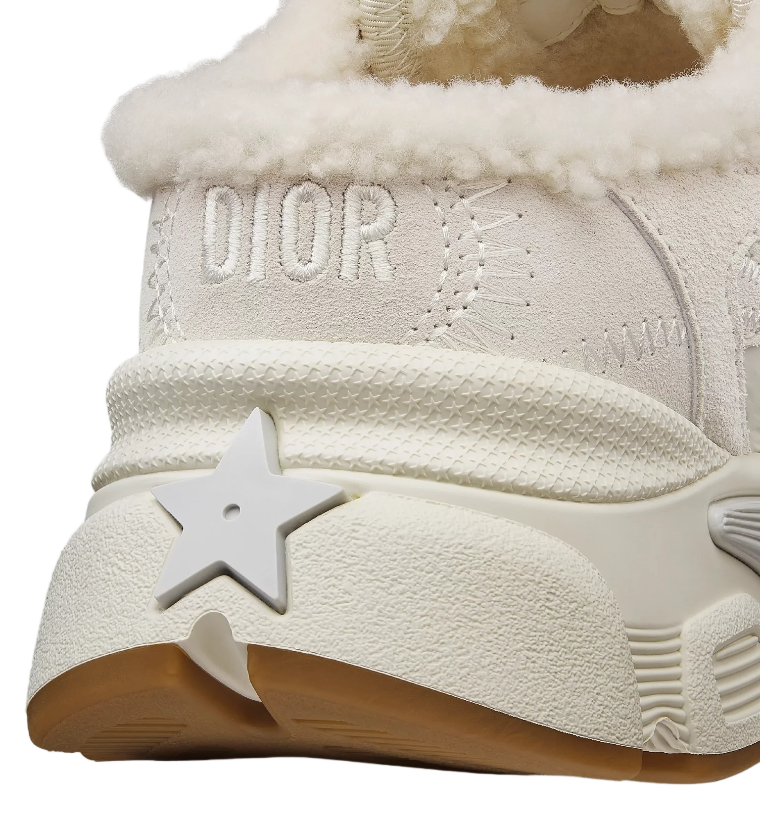 Beige Chunky Shearling Lined Star Sneakers