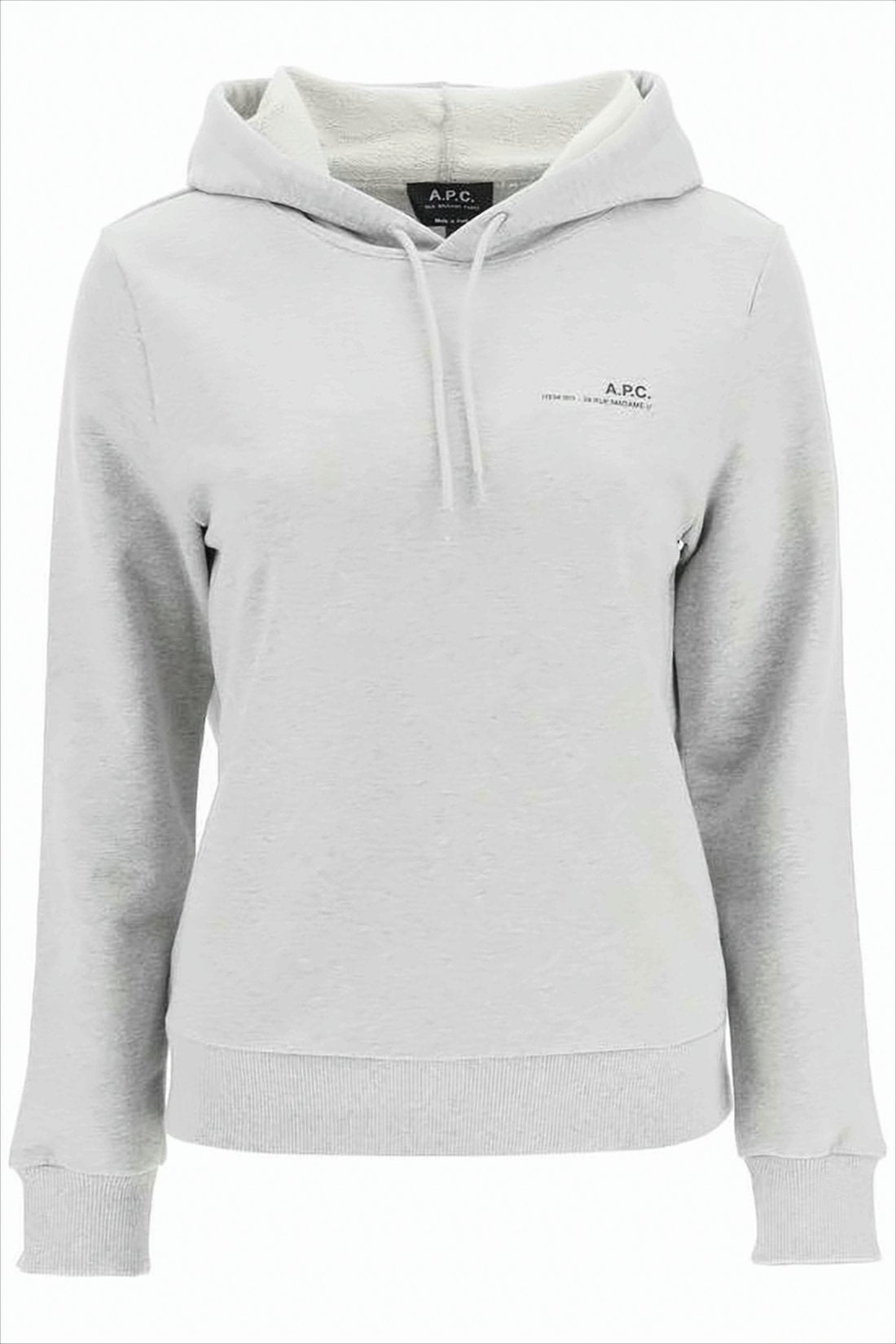 Light Grey Hooded Sweatshirt with Drawstring