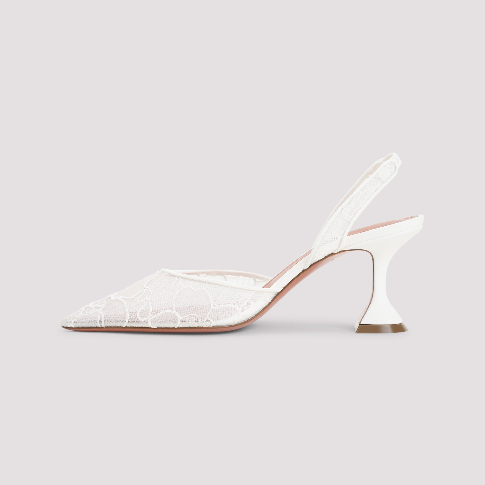 Ivory White Leather Sling Mules