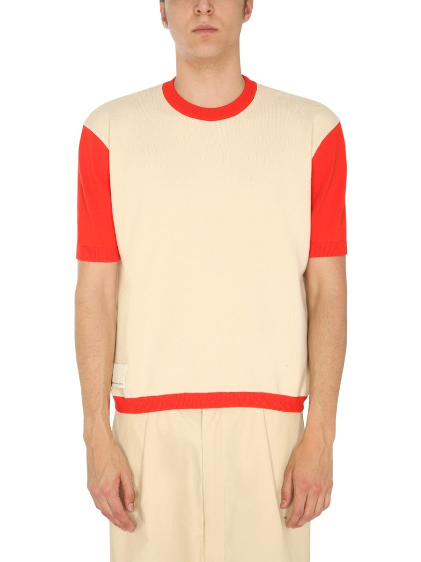 Crew Neck T-Shirt With Contrasting Profiles