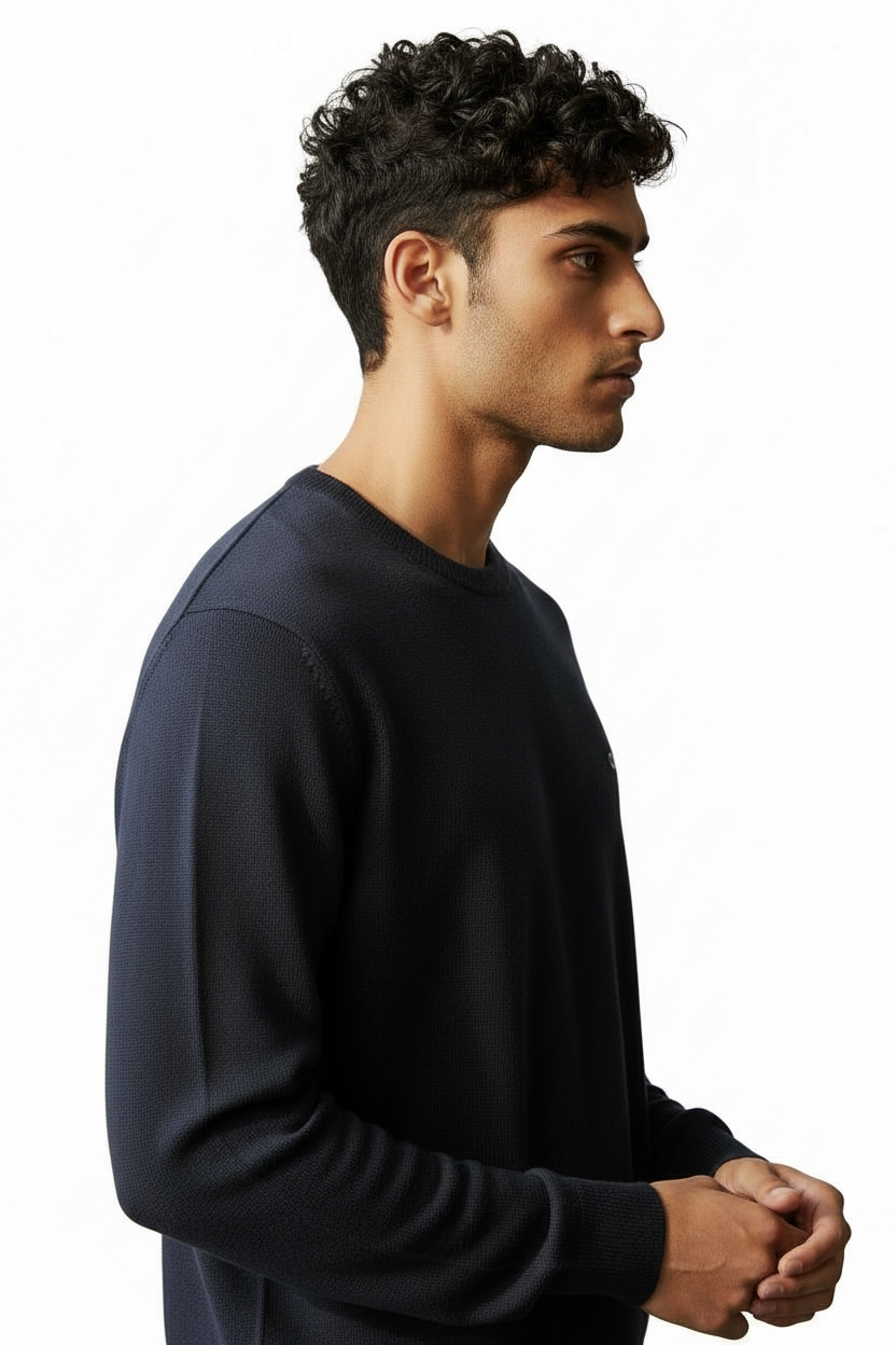 Long-Sleeve Organic Cotton Knit Top