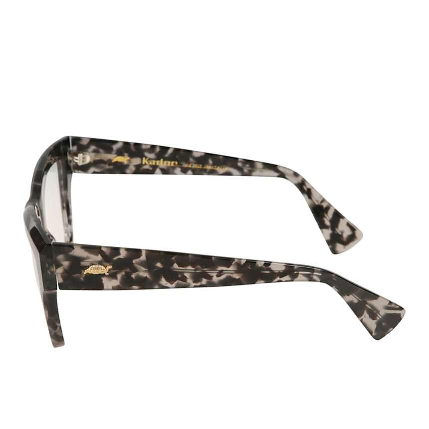 Charm Tortoiseshell Square Frame Eyeglasses with Gold Branding