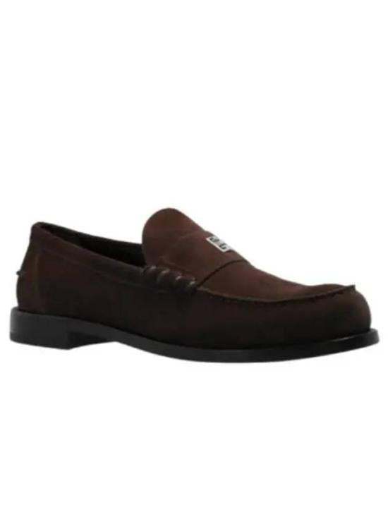 Calf Leather Loafers with Minimalist Design and Logo Accents