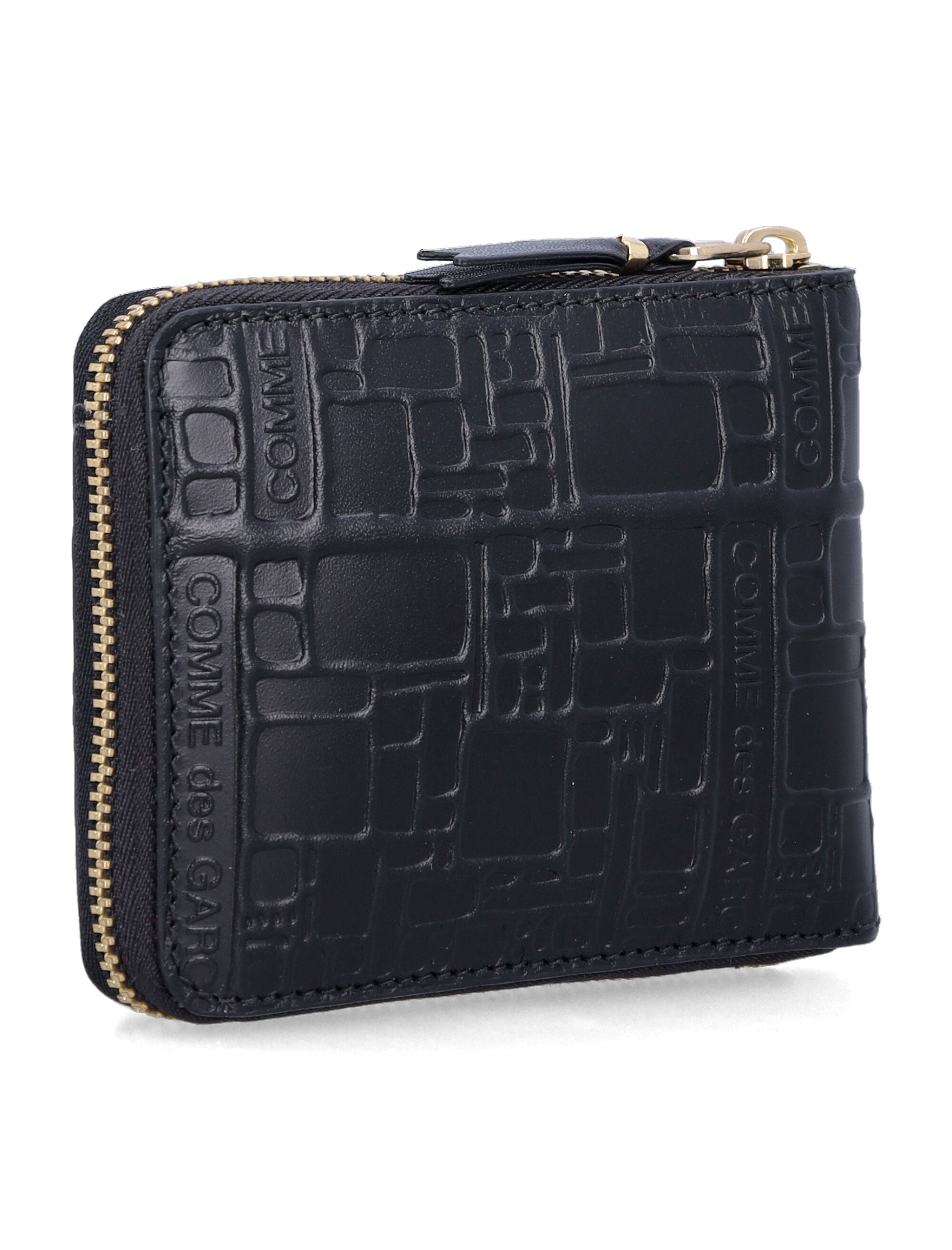 Embossed Leather Zip-Around Wallet