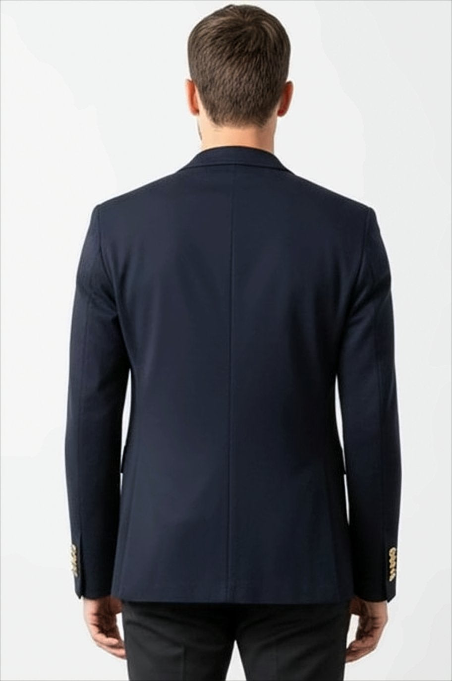 Single-Breasted Deep Blue Blazer With Removable Lining