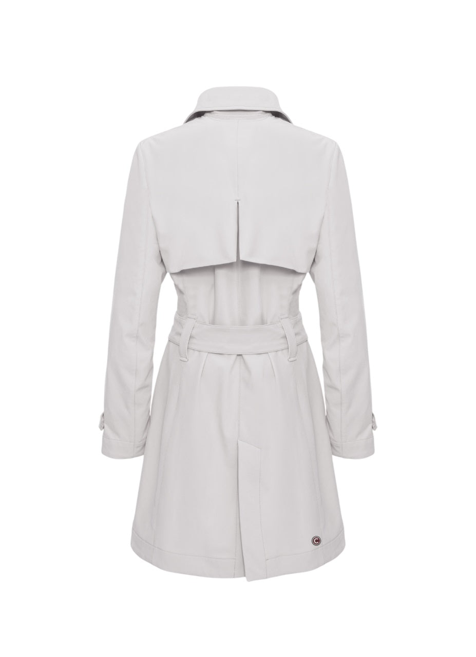Beige Tailored Trench Coat With Detachable Belt