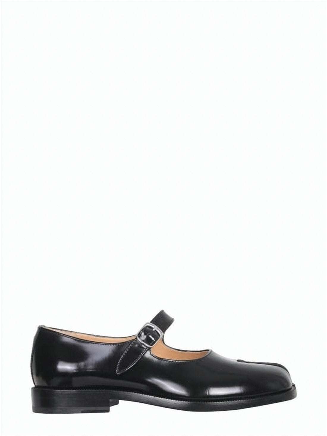 Glossy Black Split-Toe Flats