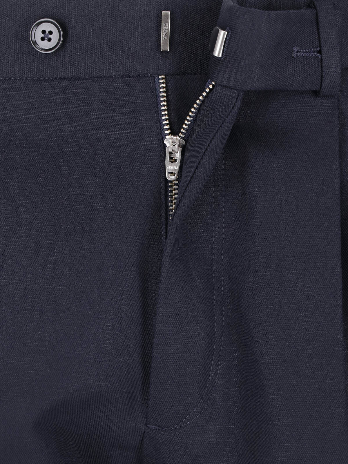 Blue Tailored Flat Front Technical Trousers