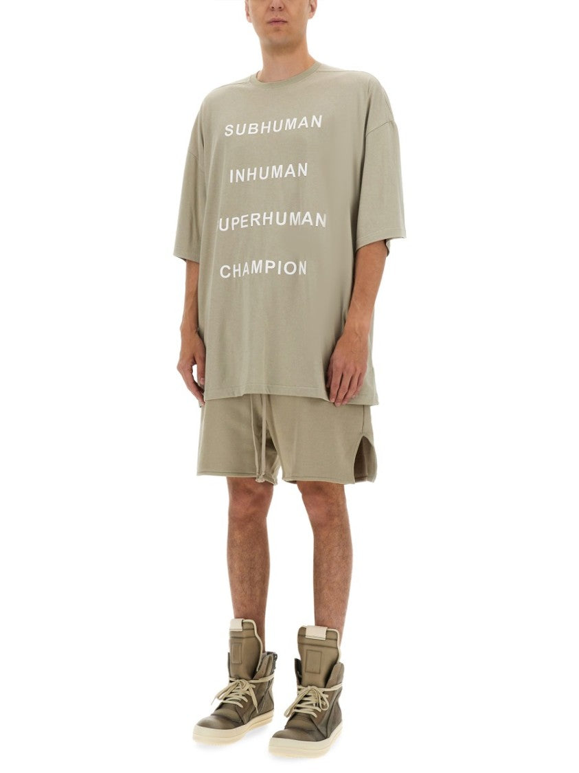 Relaxed Fit Cotton Tee With Contrasting Text