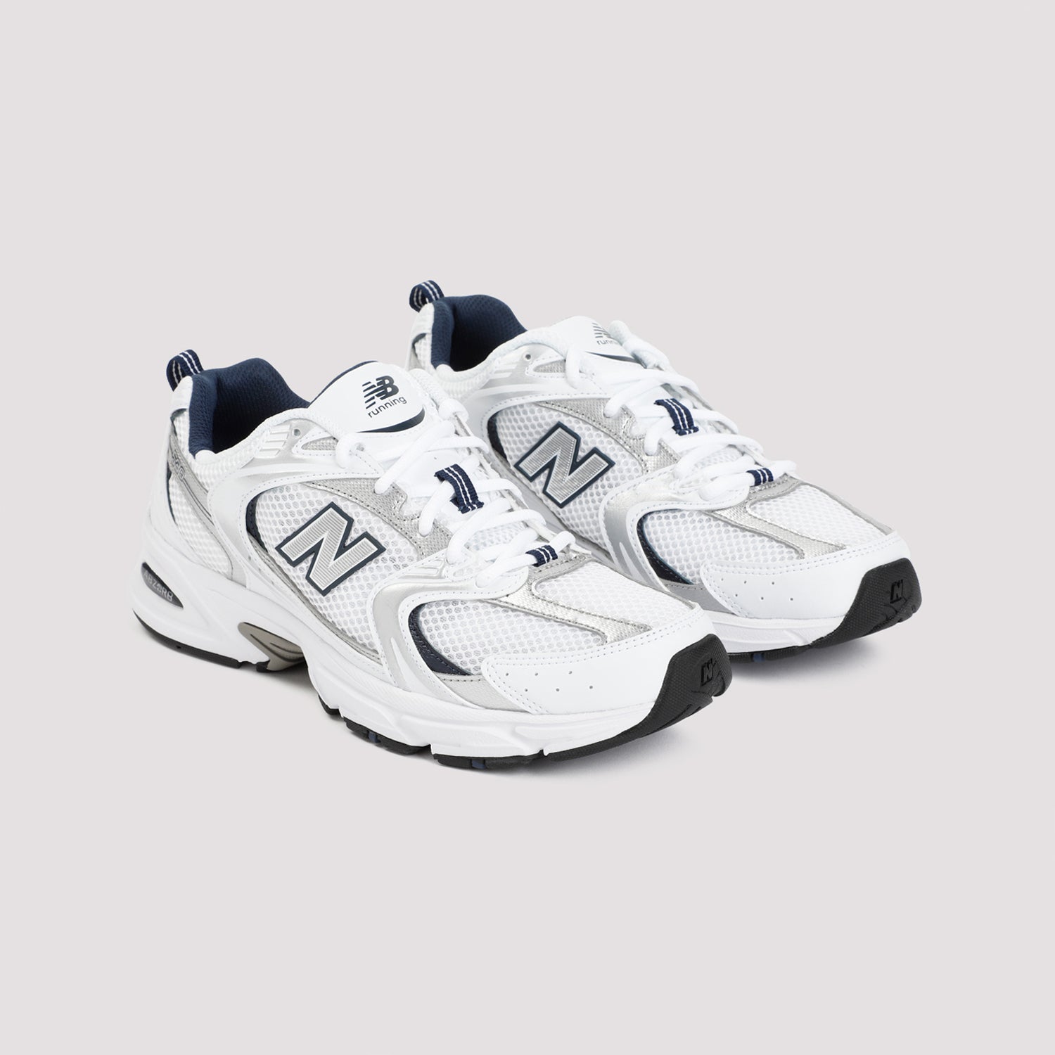 Almond-Round Toe Sneakers With Leather