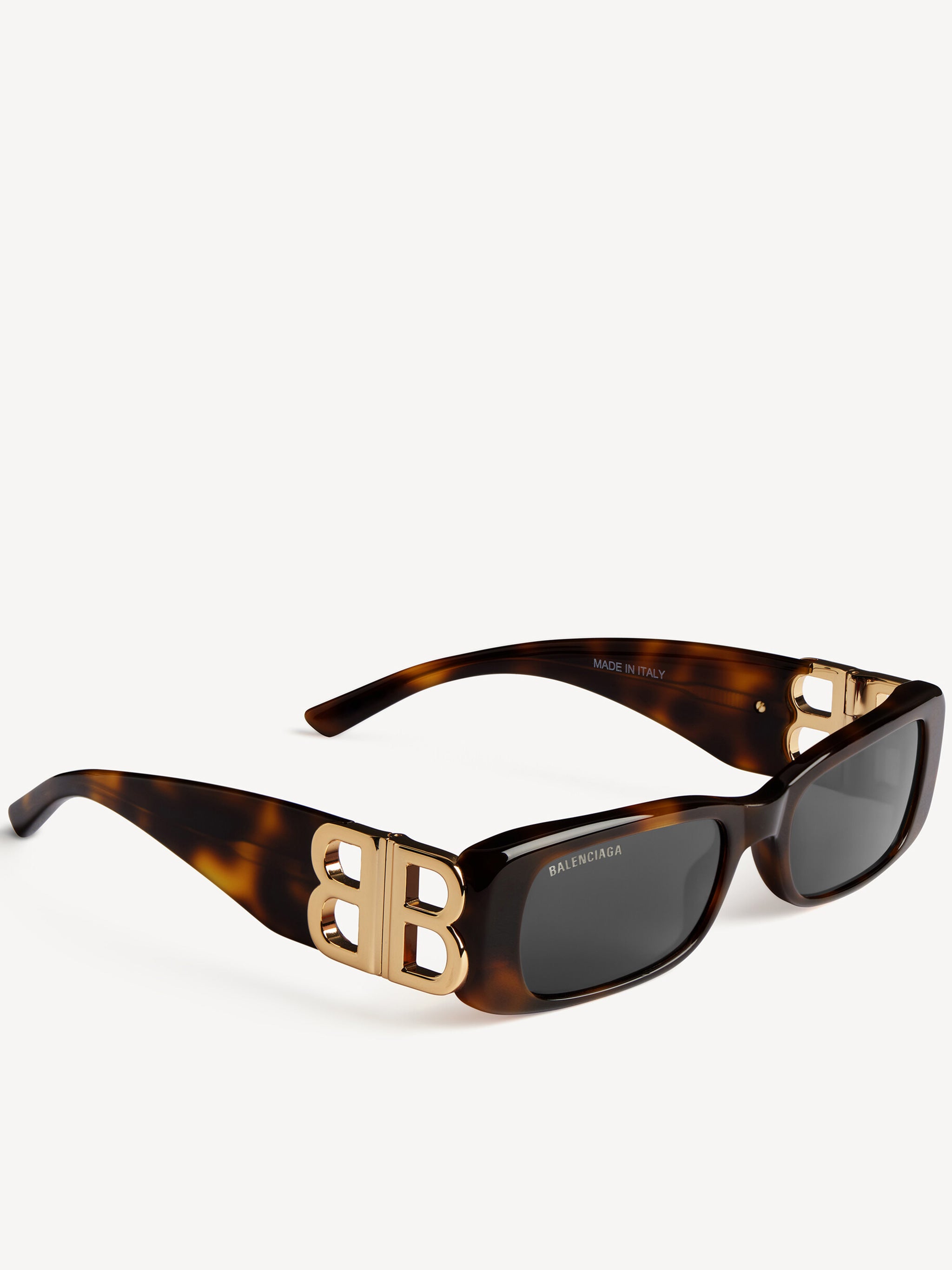 Tortoiseshell Dynasty Rectangle Logo Sunglasses