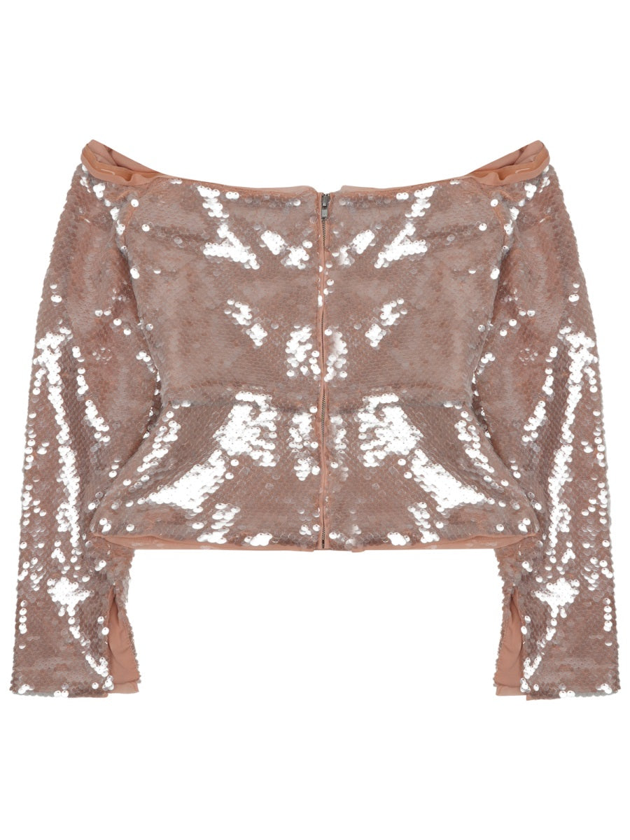 Sequined Off-Shoulder Top