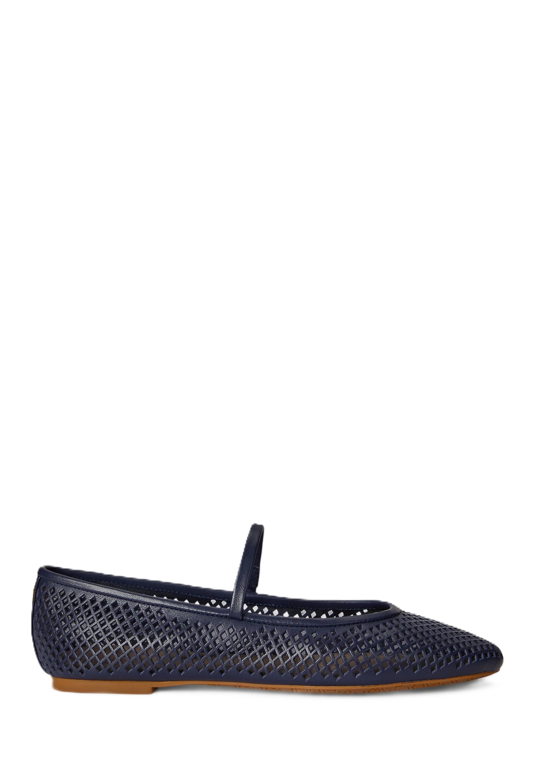 Navy Blue Perforated Ballerina Flats