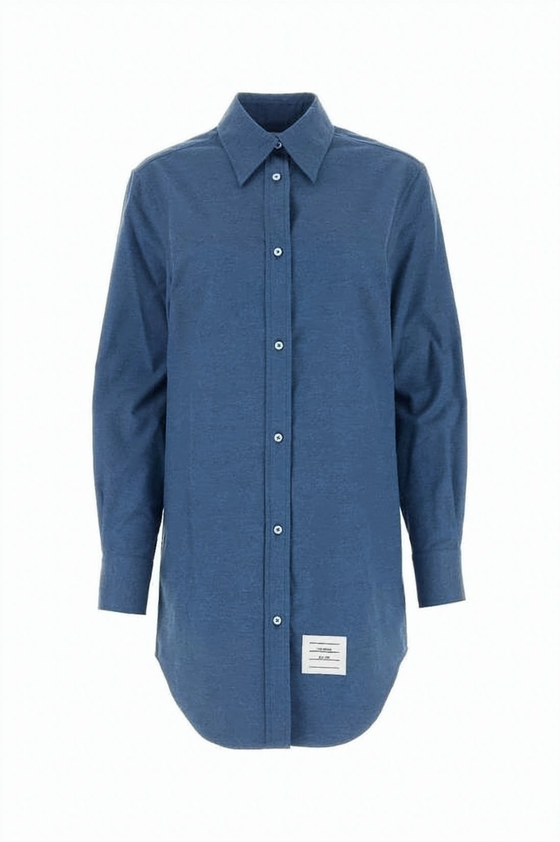 Long-Sleeved Cotton Shirt with Classic Collar