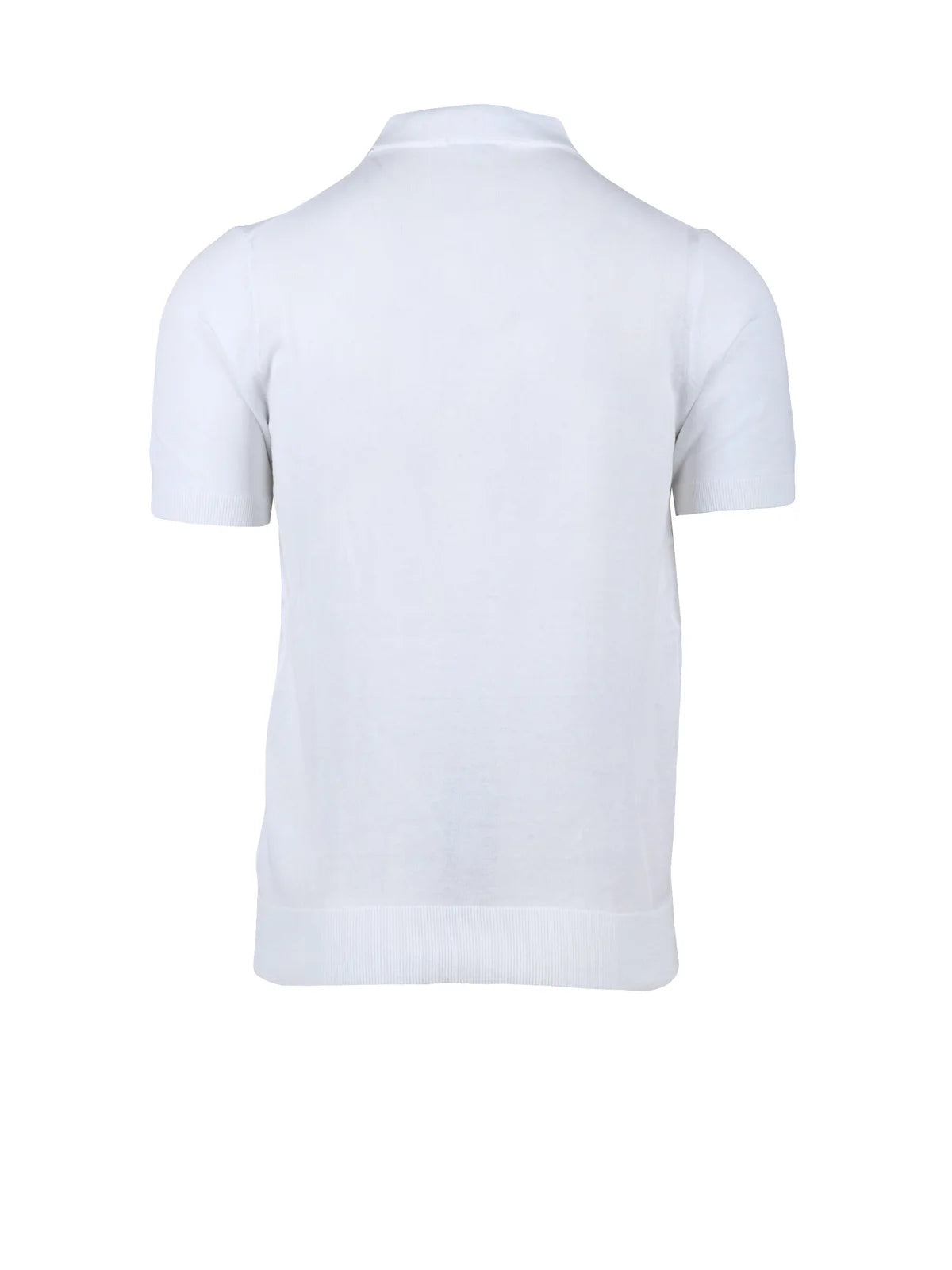 White Cotton Knit Polo
