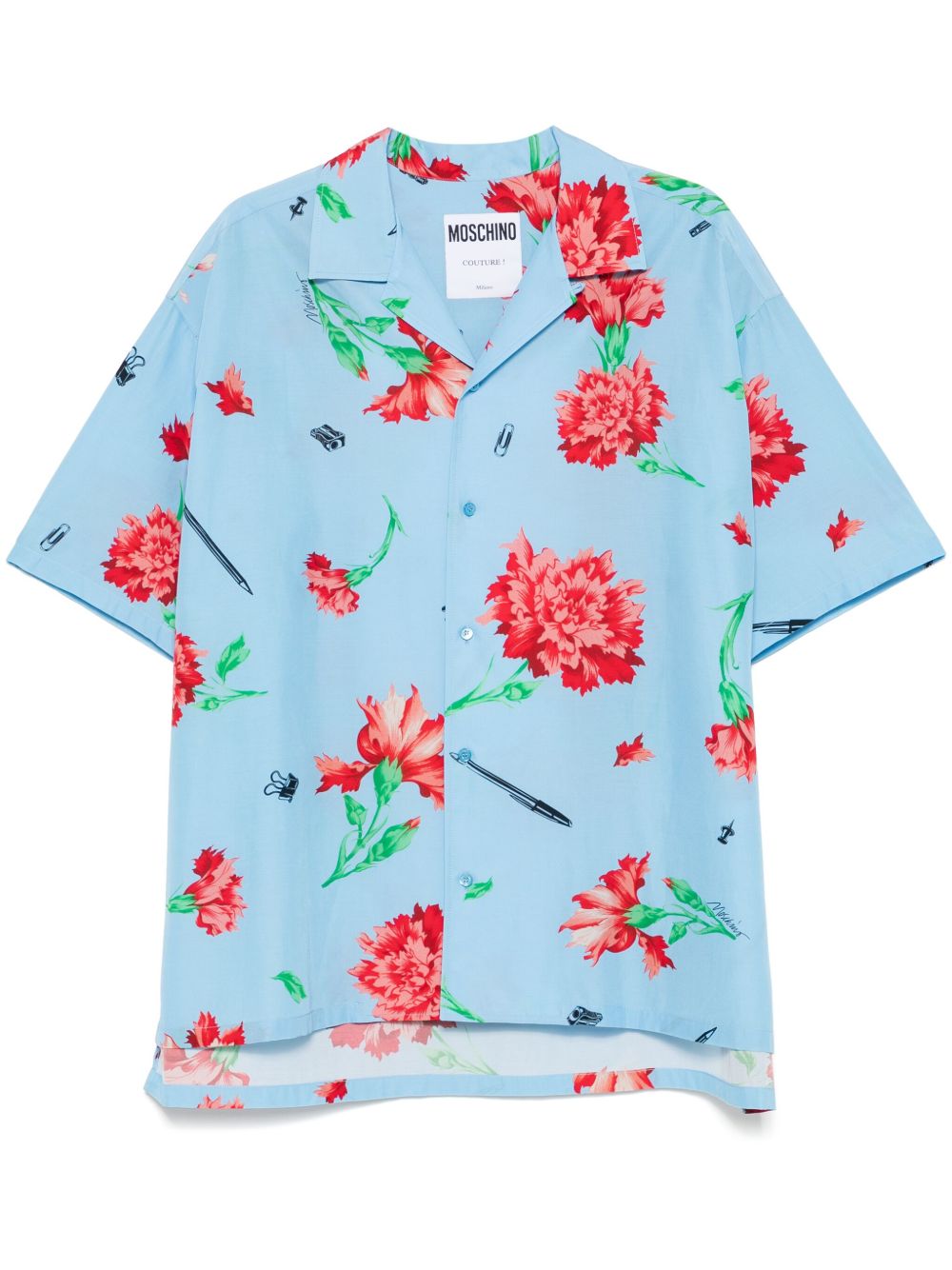 Splash Blue Floral Print Shirt
