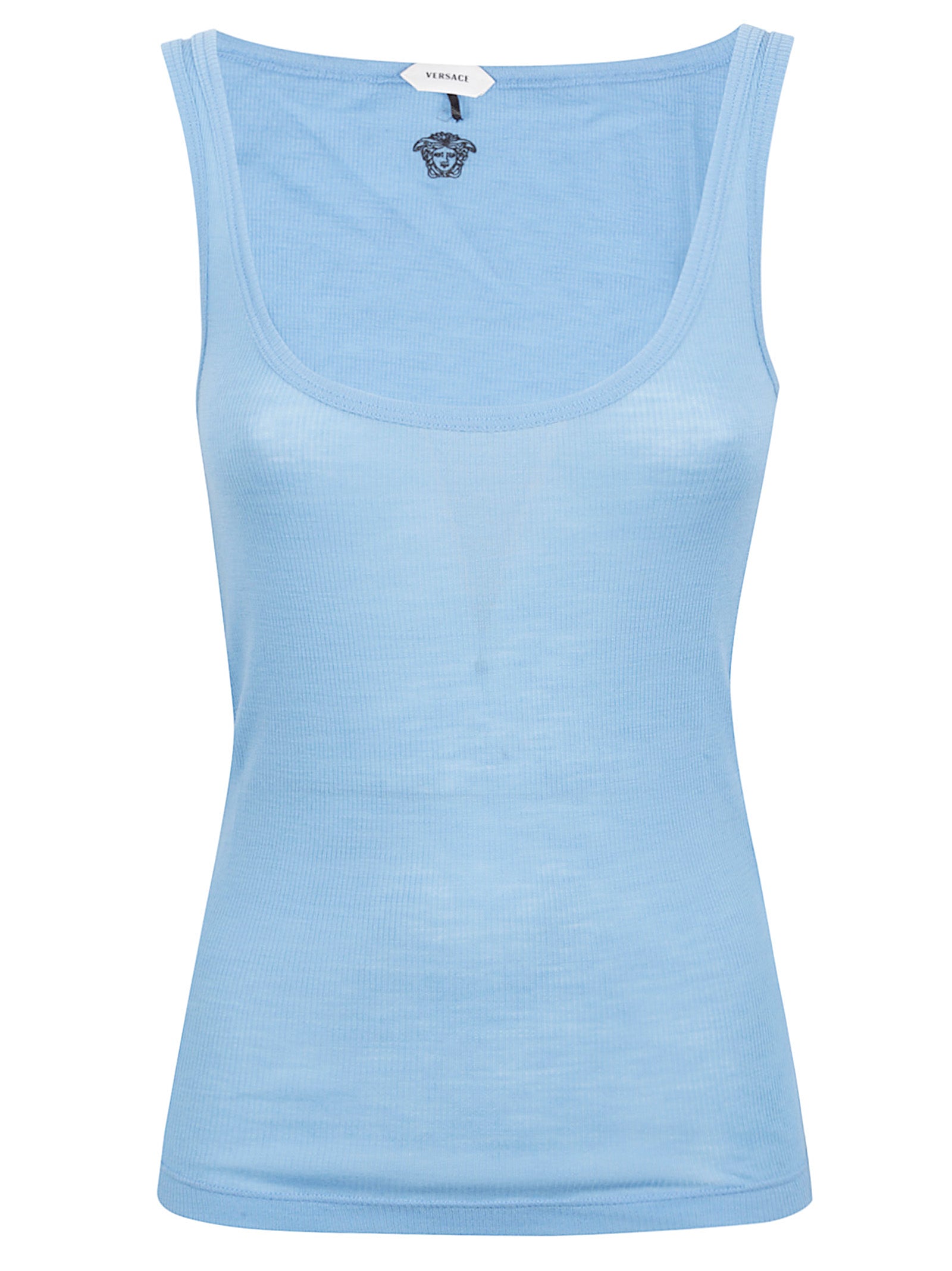 Slim Fit Sleeveless Top with Rounded Neckline