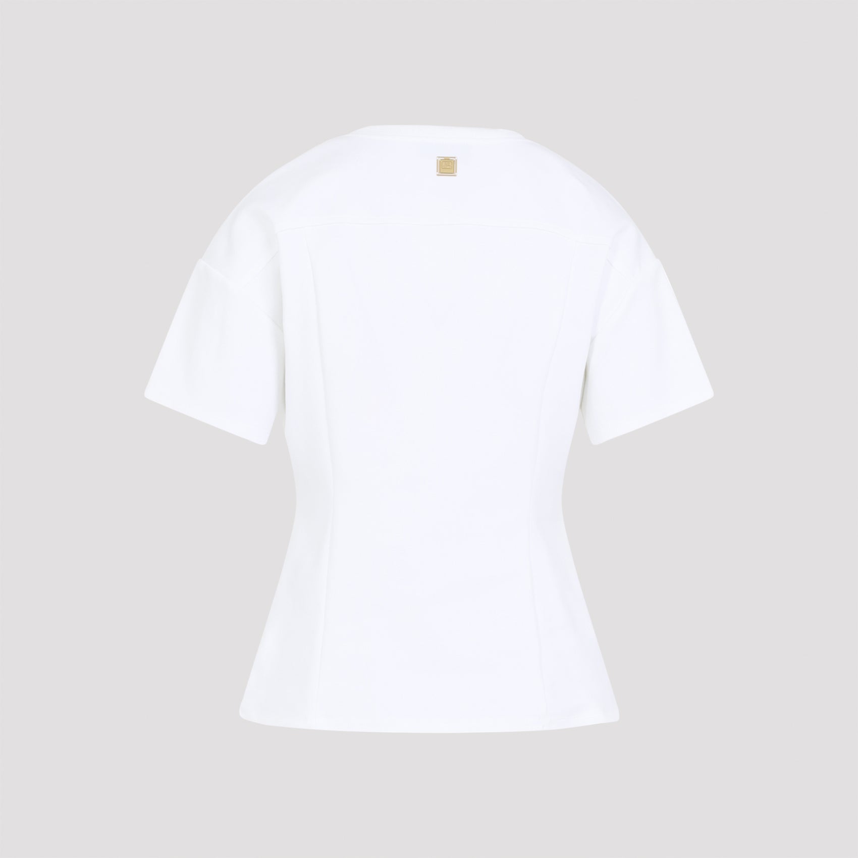 Fitted Short-Sleeve Top With Vertical Seam Detailing