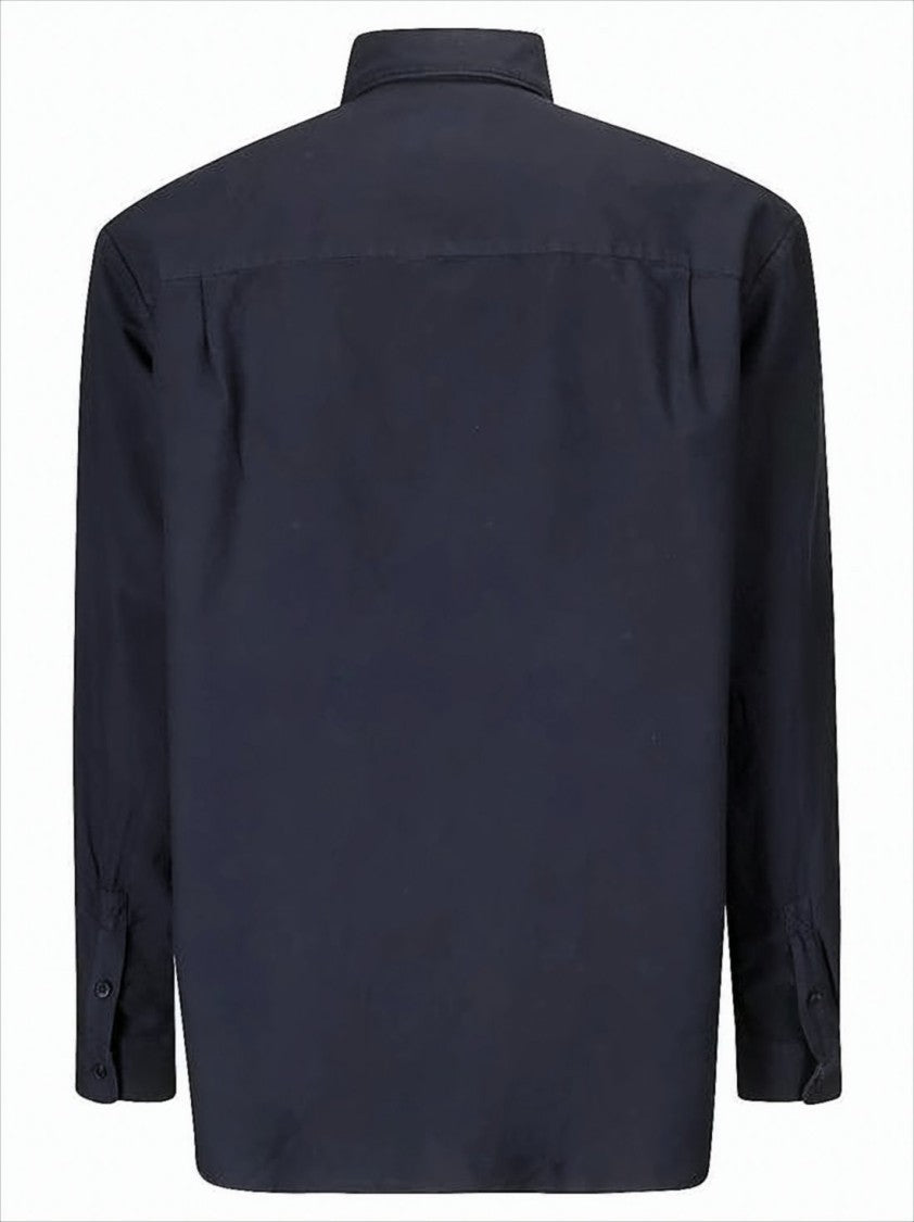 Long-Sleeve Button-Up Shirt with Classic Collar