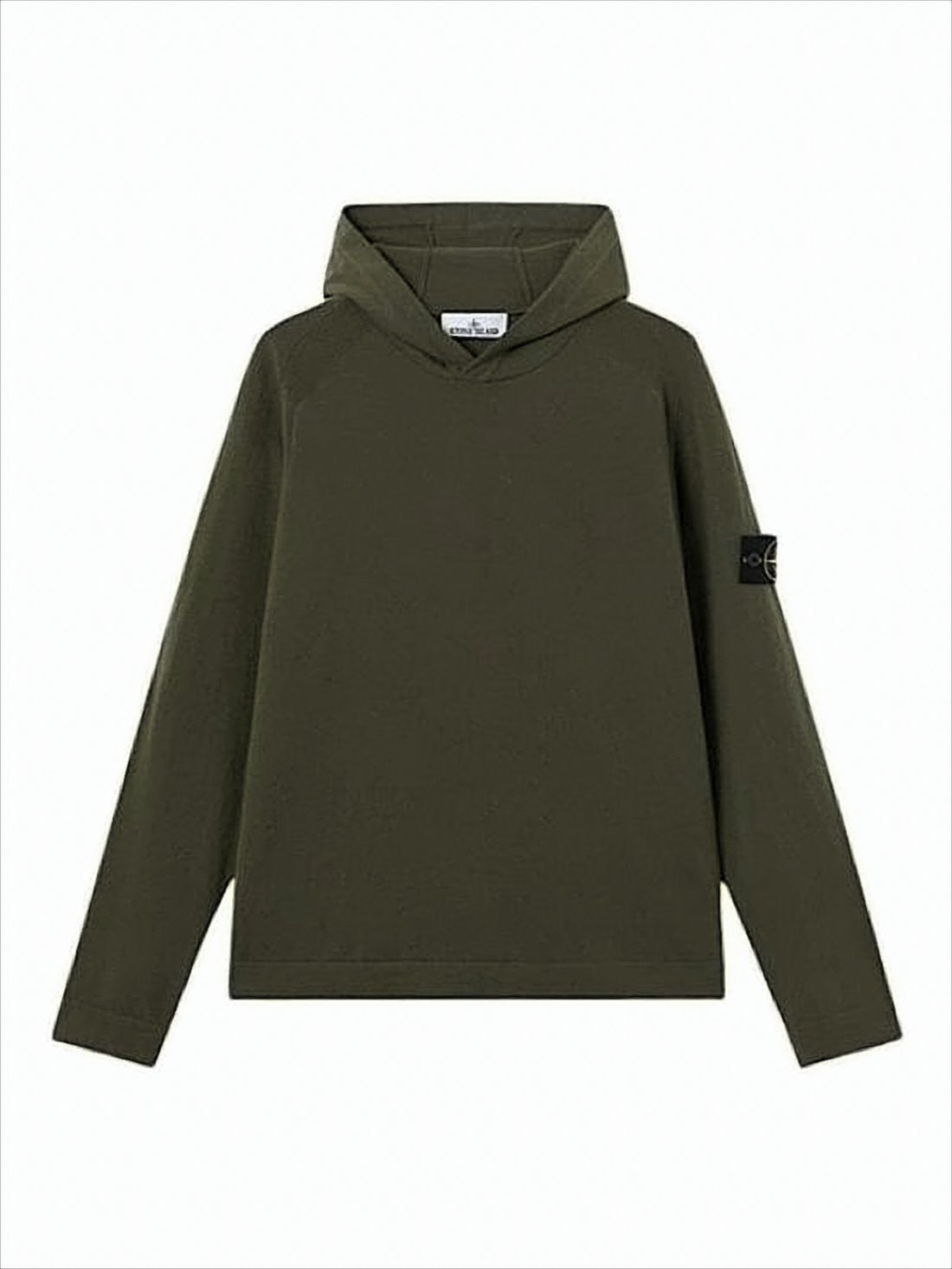 Minimalist Olive Green Wool Stone Island Hoodie