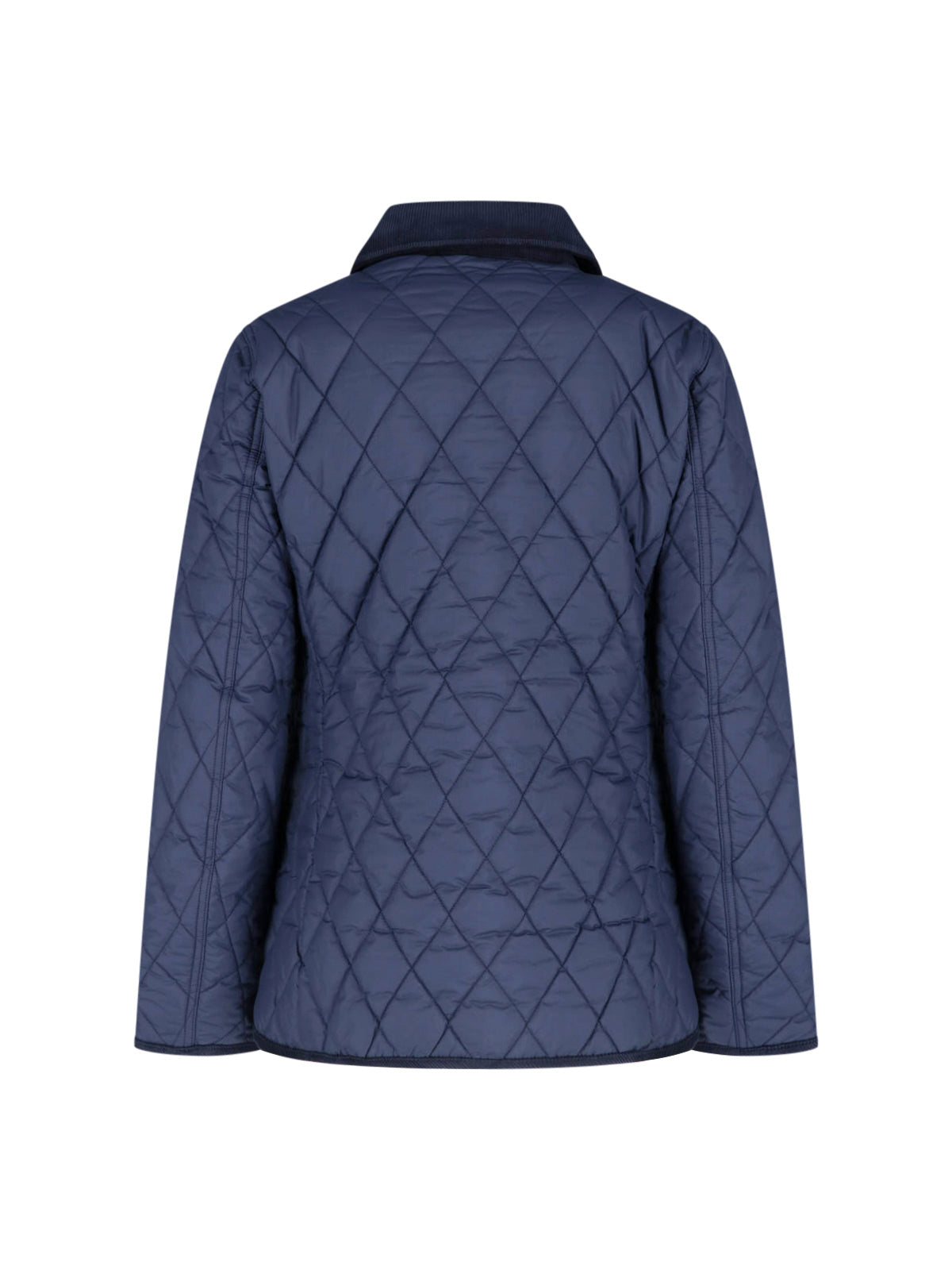 Green Quilted Corduroy Collar Jacket