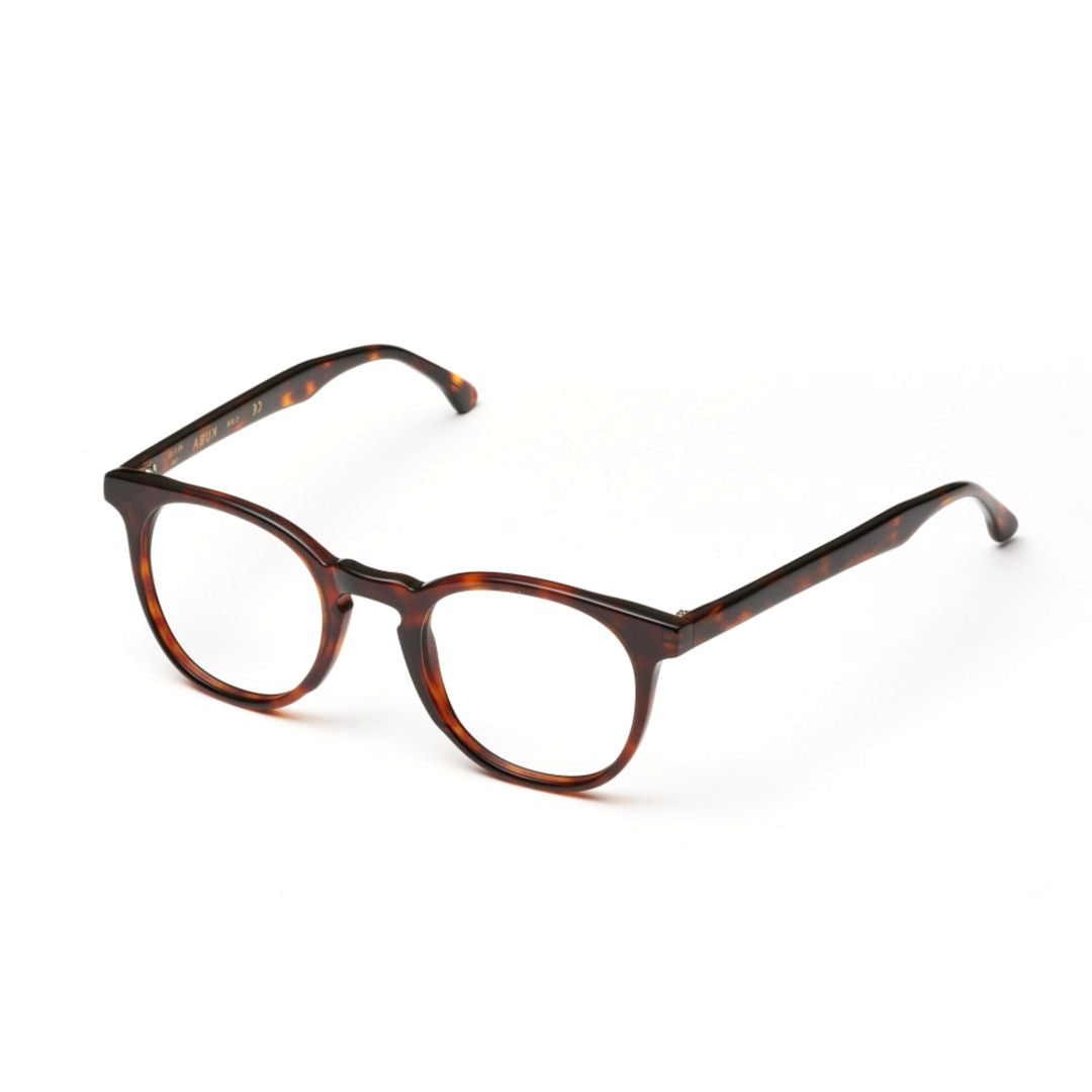 Kuba Classic Round Tortoiseshell Eyeglasses with Keyhole Bridge