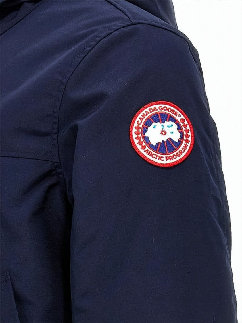 High-Collar Down Jacket with Concealed Front Zipper
