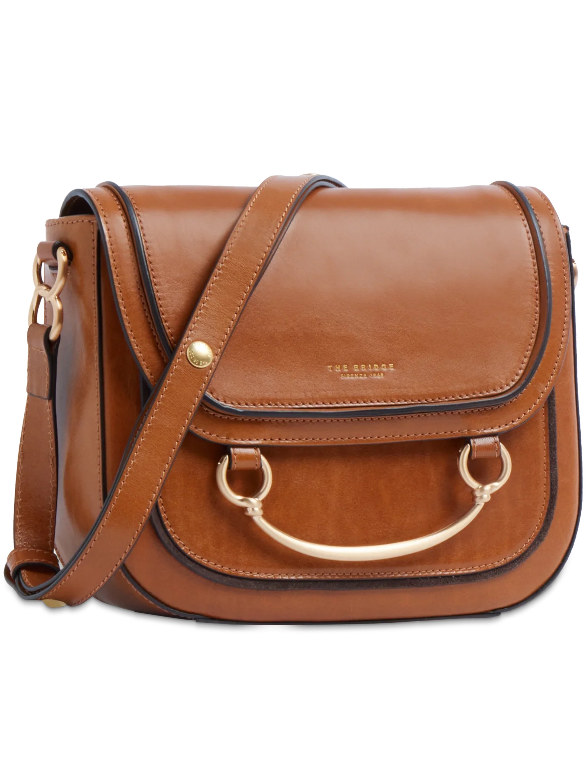 Brown Crossbody Structured Leather Satchel