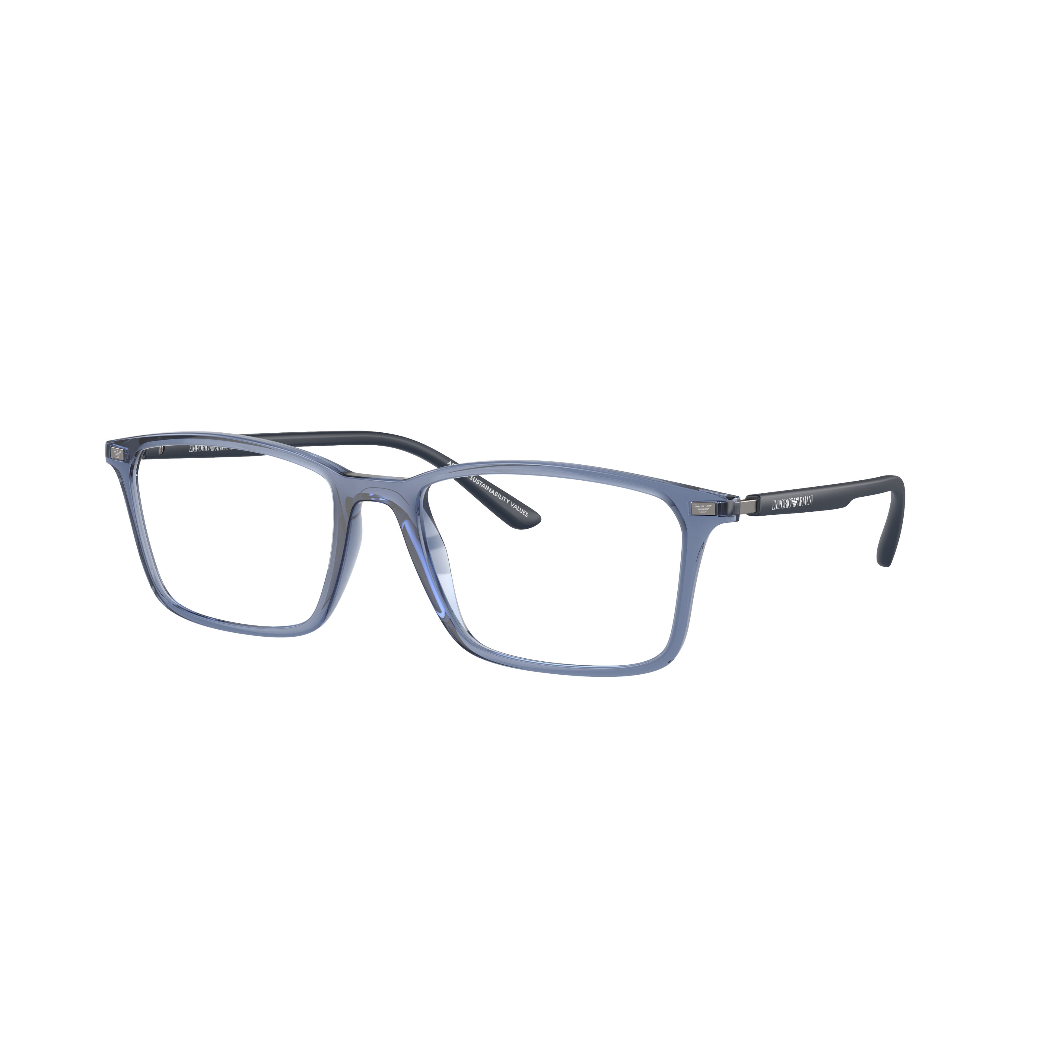 0ea3237 Translucent Blue Rectangular Sunglasses with Slim Temples